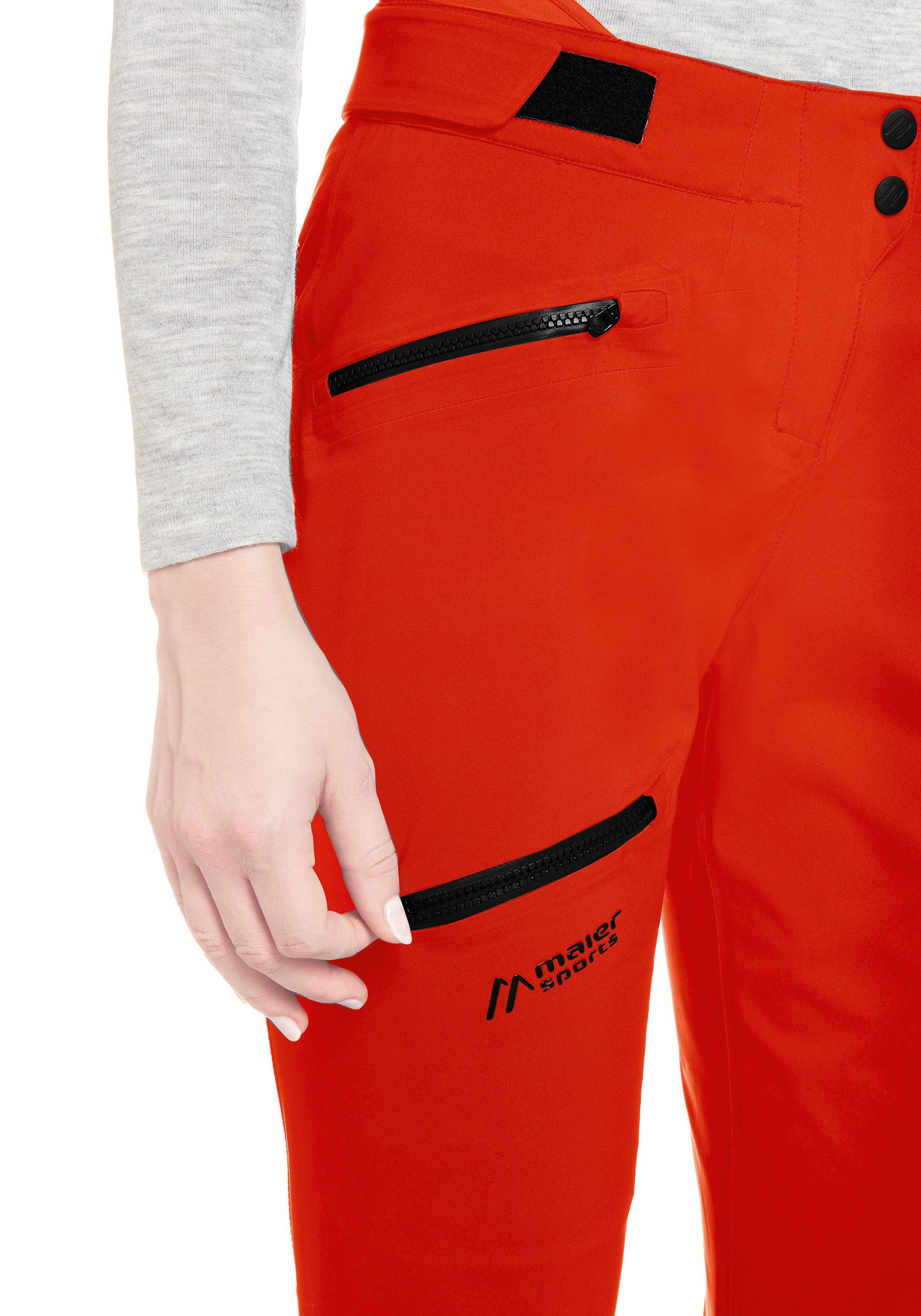 Maier Sports Funktionshose Liland W Outdoor-Aktivitäten anspruchsvolle Pants Robuste für knallrot 3-Lagen-Hose P3
