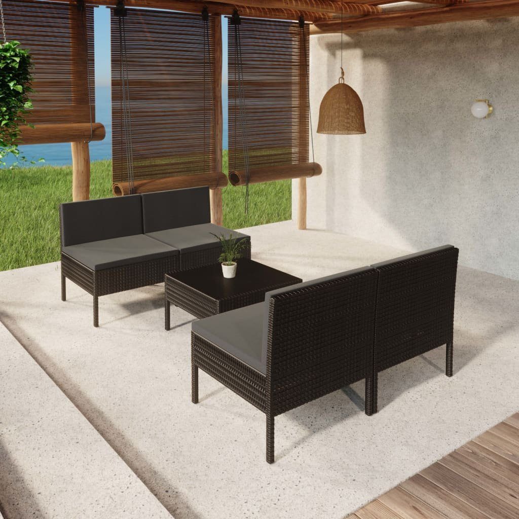 vidaXL GartenloungeSet »5tlg. GartenLoungeSet mit Auflagen Poly