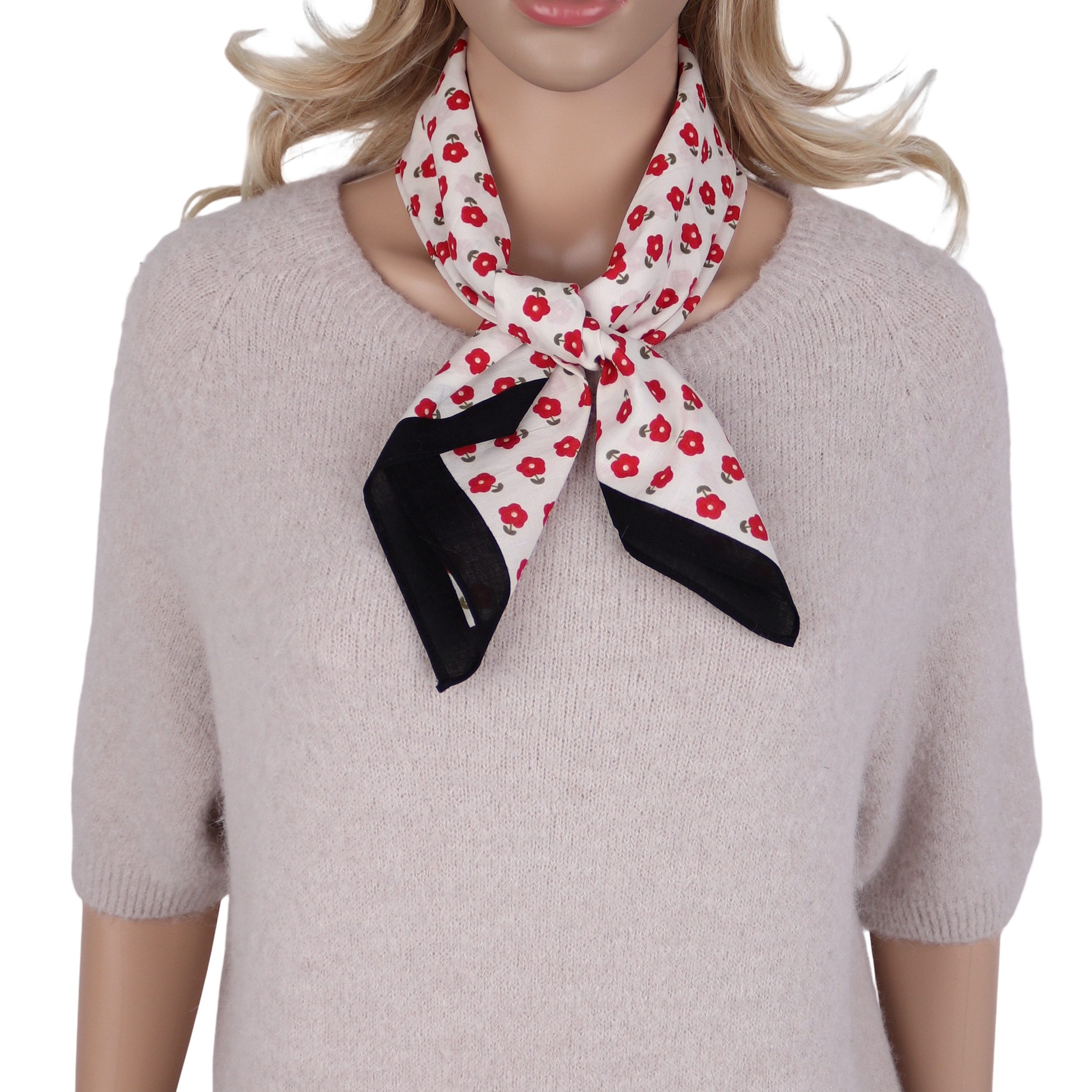 MIRROSI Nickituch Dreicktuch ca. 65 × 65 cm, feine Gewebe aus 100% Baumwolle, Damen Halstuch ideal für Frühling, Sommer oder Herbst