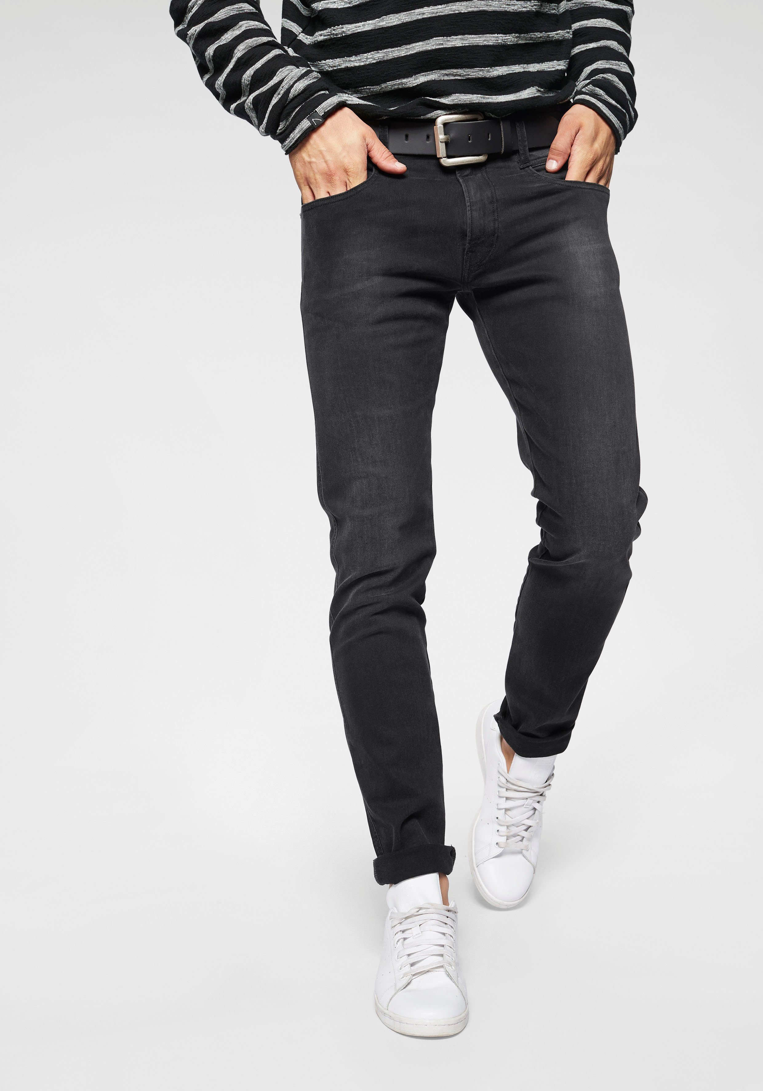 black-washed Superstretch Slim-fit-Jeans Replay Anbass