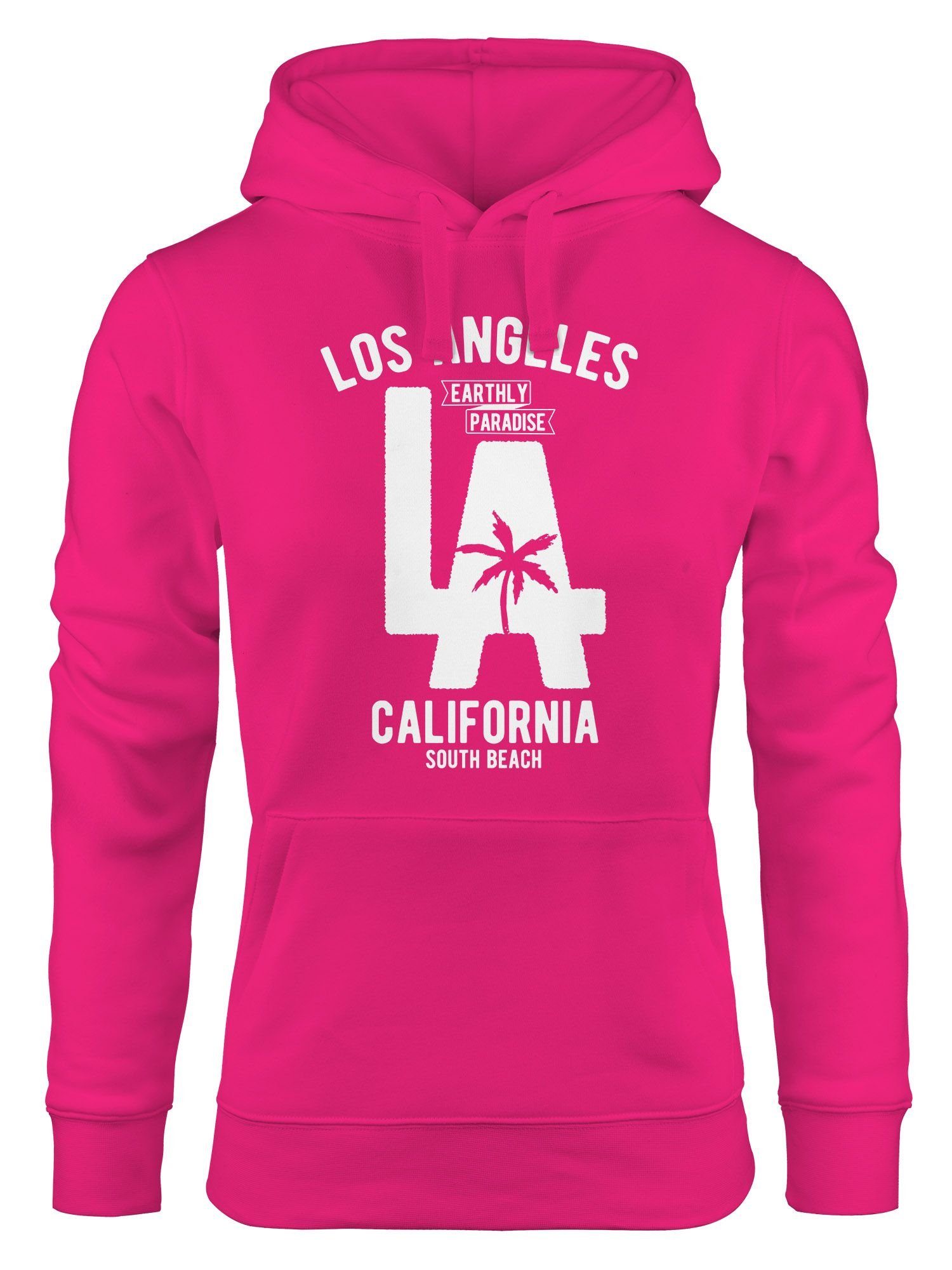 Neverless Hoodie Hoodie Damen Los Angeles California LA Palme Sweatshirt Kapuze Hoody Neverless® pink