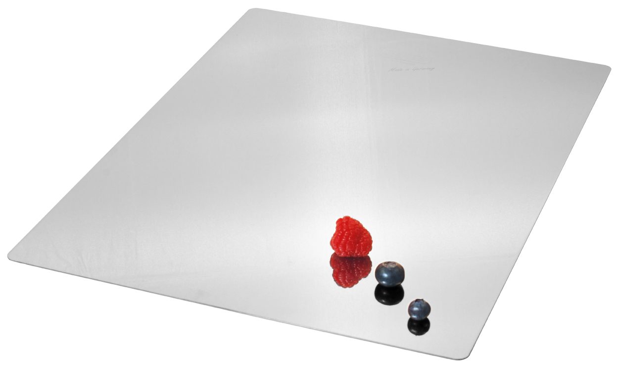 LARES Tortenplatte Cakeboard - Tortenunterlage aus Edelstahl - rechteckig - 43,5 x 32 cm, Edelstahl