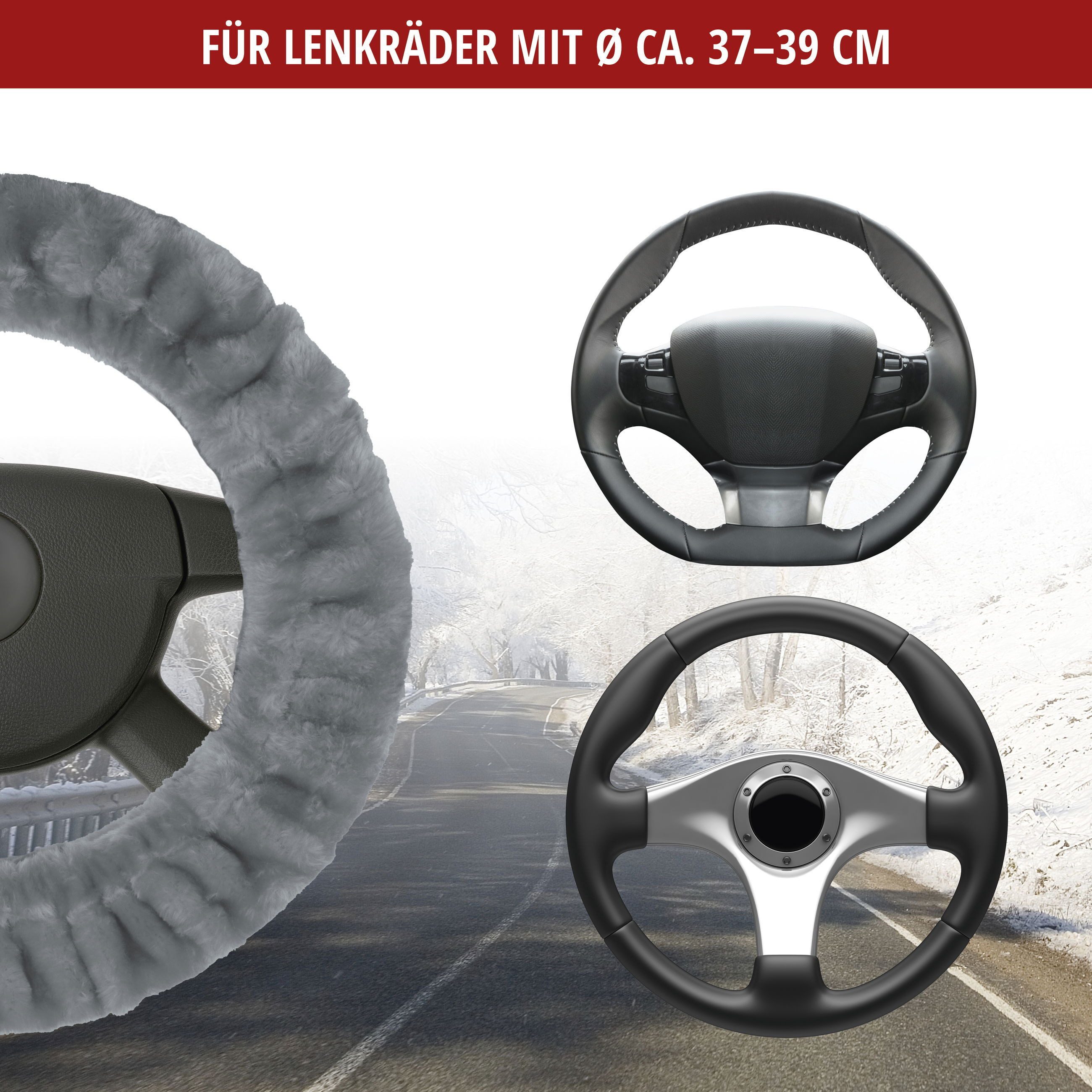 WALSER Steering Wheel Cover, Teddy Bear, (1-piece)