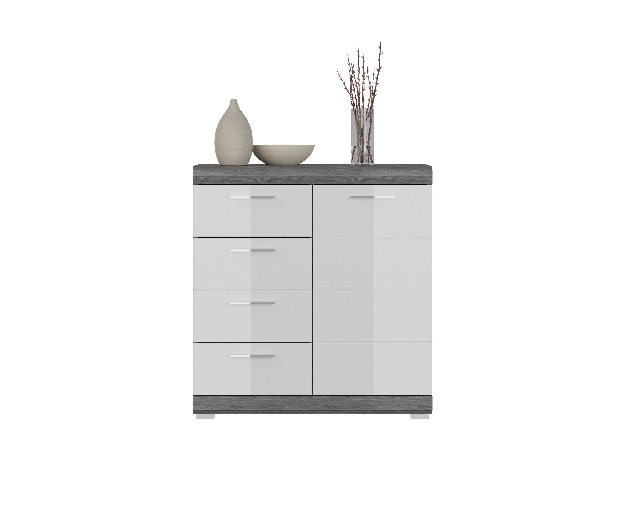 furnling Kommode Scott, 1 Tür, 4 Schubladen, Sideboard, Schrank, Breite 80 cm, modern