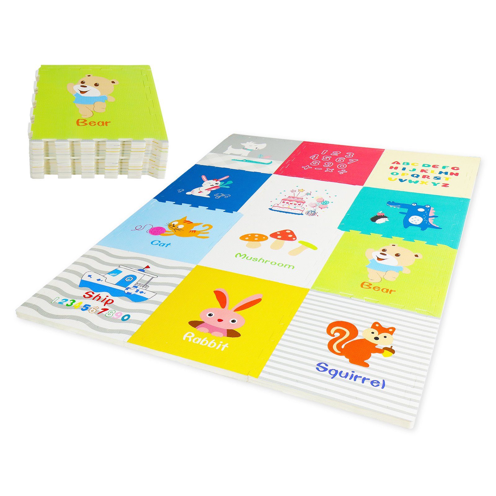 CCLIFE Puzzlematte Puzzlematte Krabbelmatte Spielmatte Baby XPE 60x60x2cm günstig online kaufen