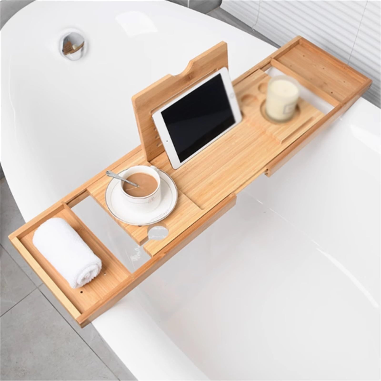 BlingBin Badewannenablage Badewannenbrett Bamboo Bathtub Caddy günstig online kaufen