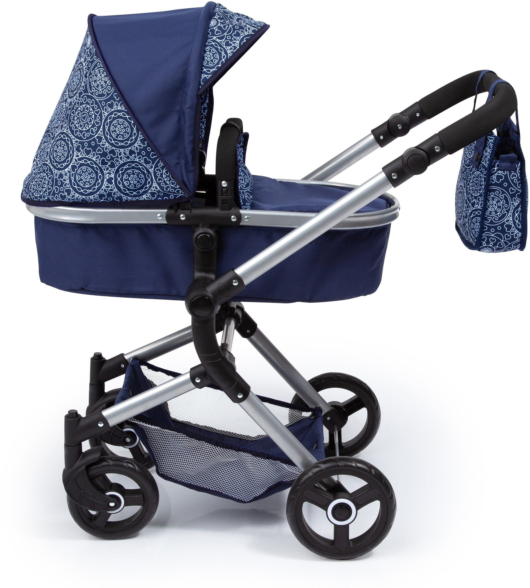 Bayer Kombi-Puppenwagen Vario, Blau, inkl. Wickeltasche günstig online kaufen