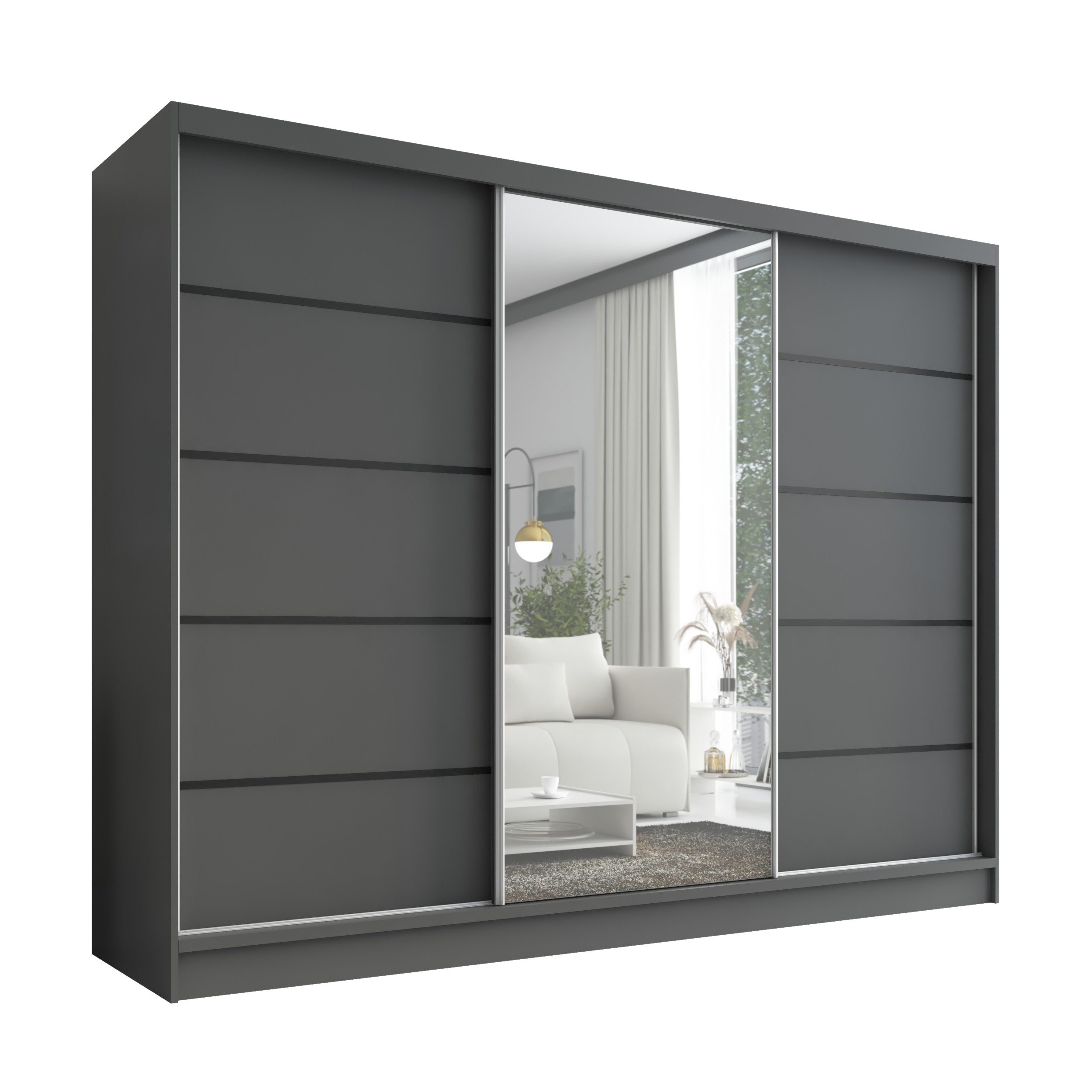 A&J MöbelLand GmbH Schiebetürenschrank AURI 2 mit 3 Schubladen und Spiegel günstig online kaufen