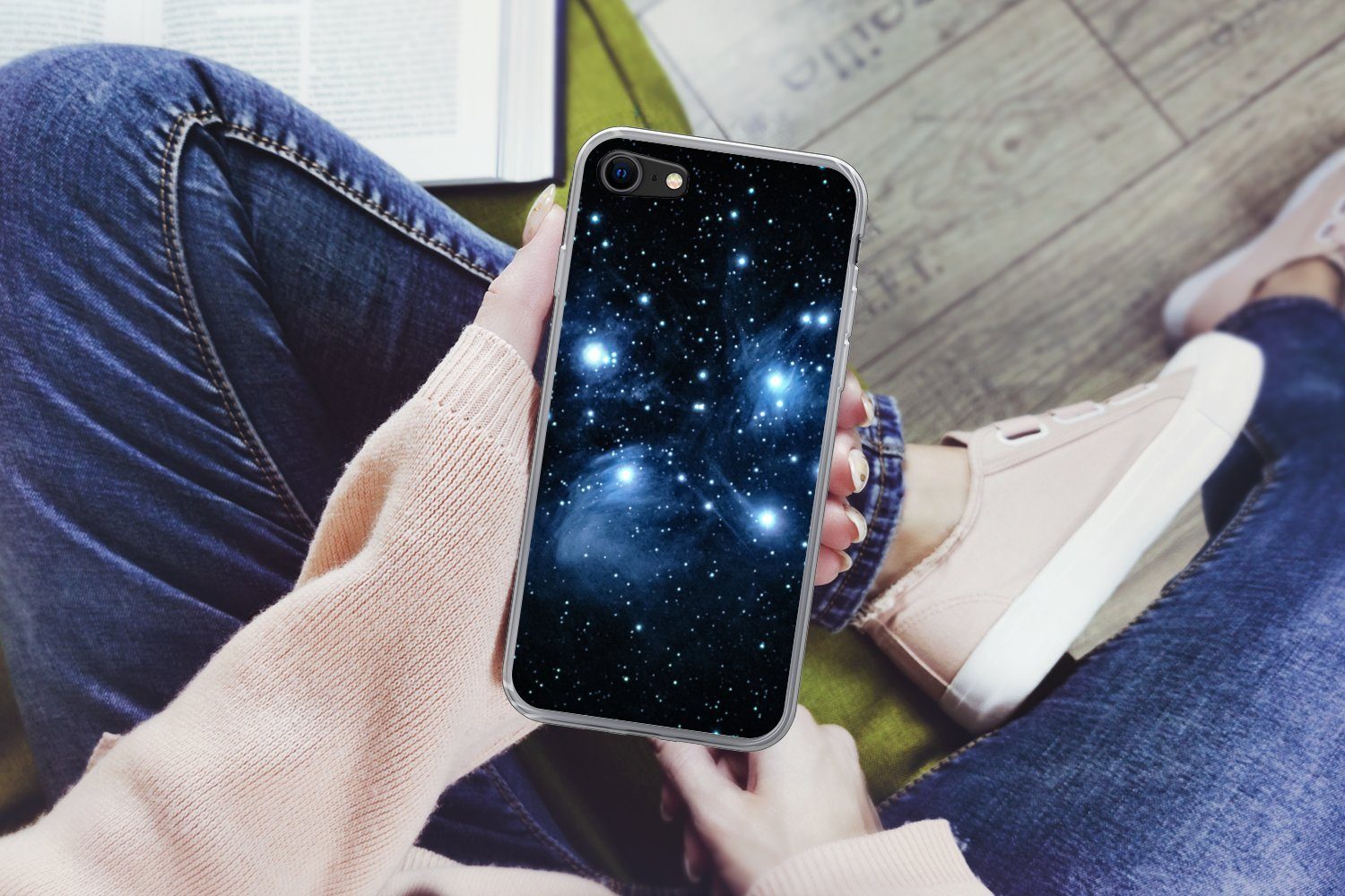 MuchoWow Handyhülle für Apple iPhone 8 Universum - Planeten - Sterne - Jungen - Mädchen -, Smartphone-Bumper, Print, Handy Schutzhülle Dünn