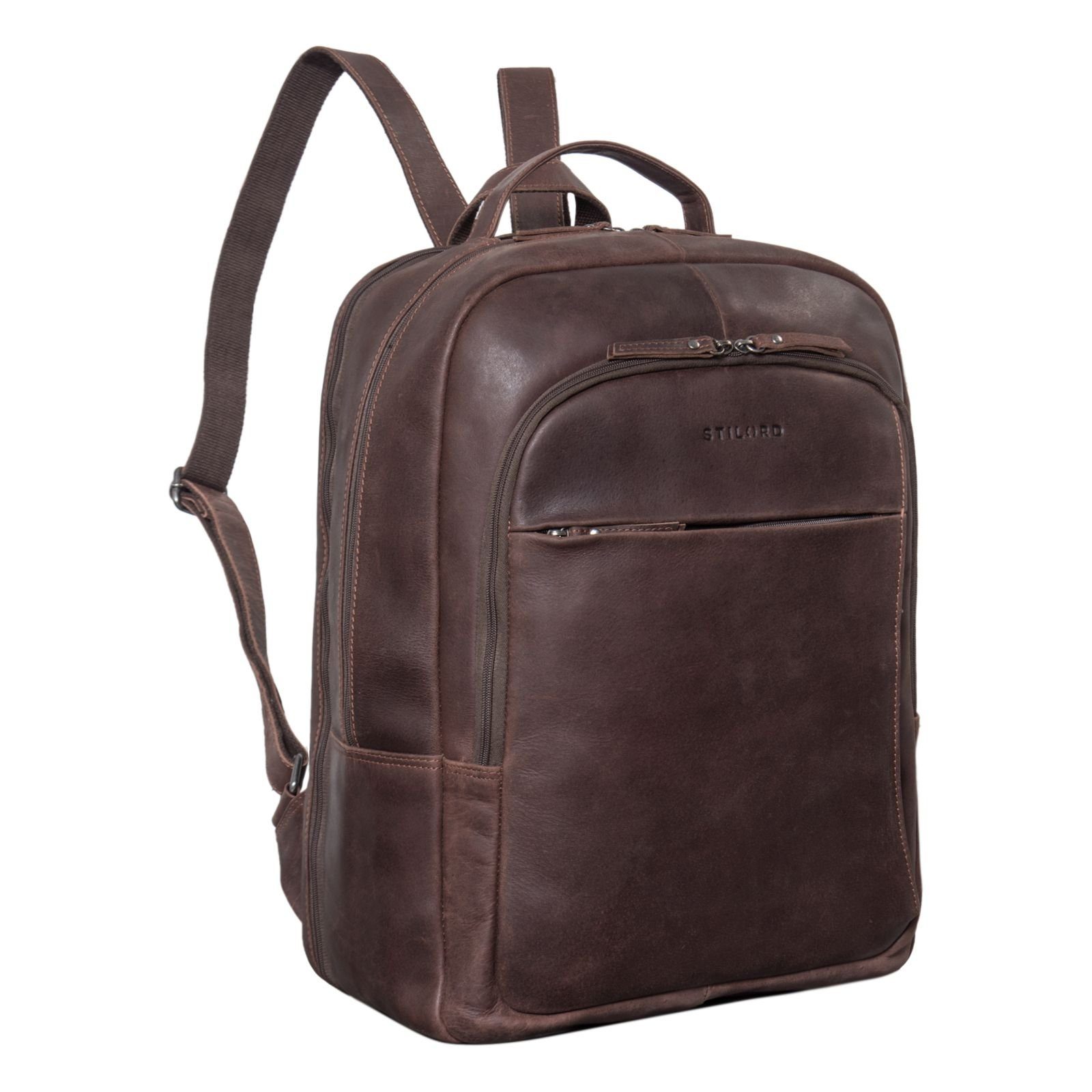 Notebook-Rucksack "Florin" XXL Business Rucksack Leder für 17 Zoll Laptop Herren & Damen