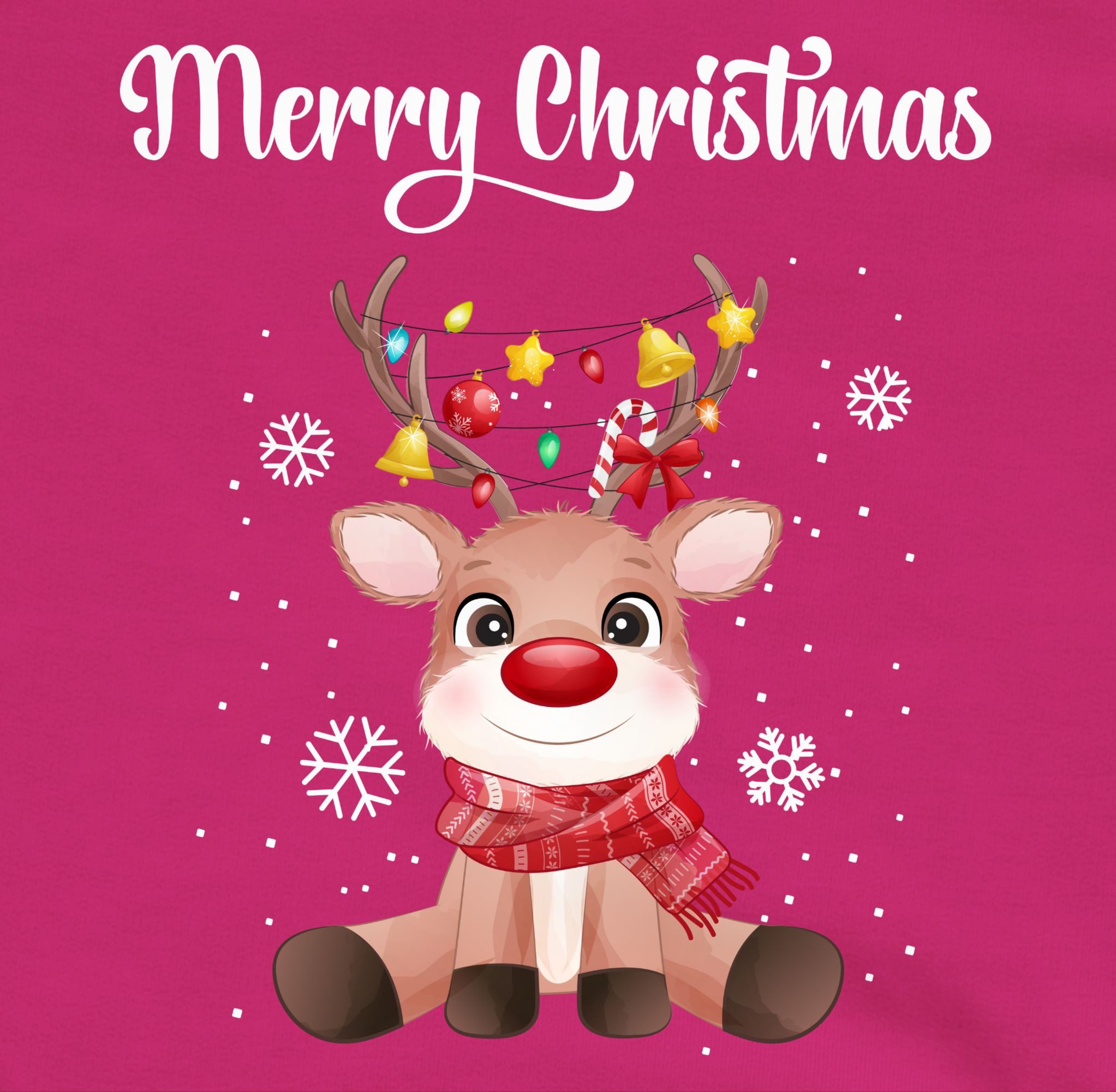 Shirtracer Sweatshirt Merry Christmas süßes Rentier, Rudolph Elch Rudolf Weihnachten Kleidung Kinder