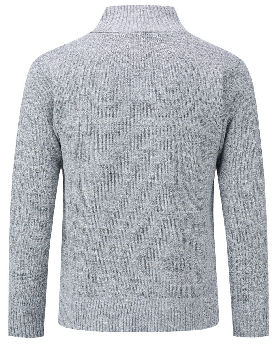 Allthemen Cardigan mit Stehkragen Herren Strickjacke mit reißverschluss