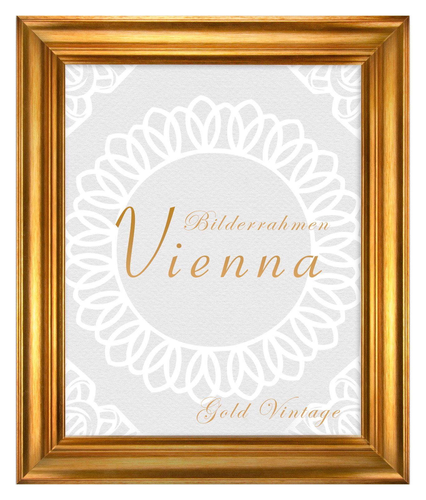 BIRAPA Einzelrahmen Bilderrahmen Vienna, (1 Stück), 29,7x42 cm (DIN A3), Gold Vintage, Holz