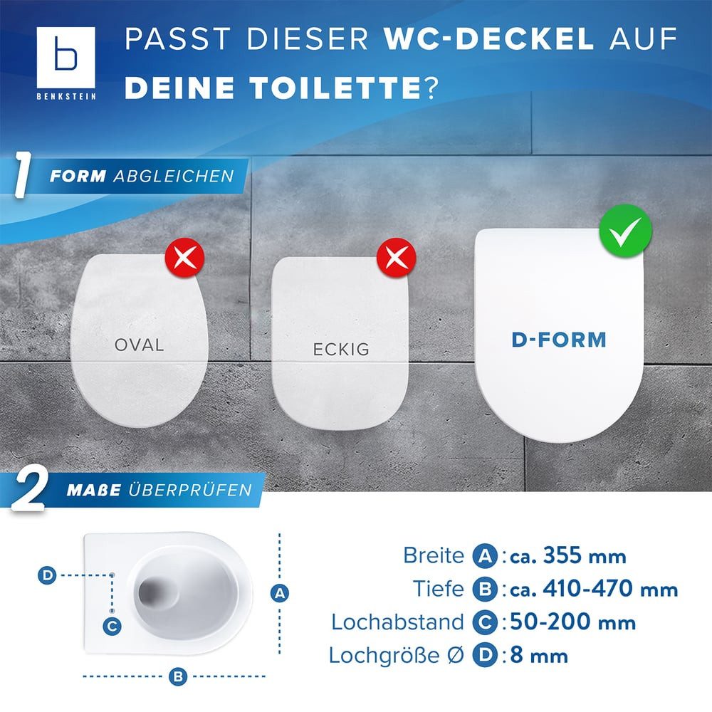 Benkstein WC-Sitz Premium Toilettendeckel antibakteriell D-Form (7-St), mit günstig online kaufen