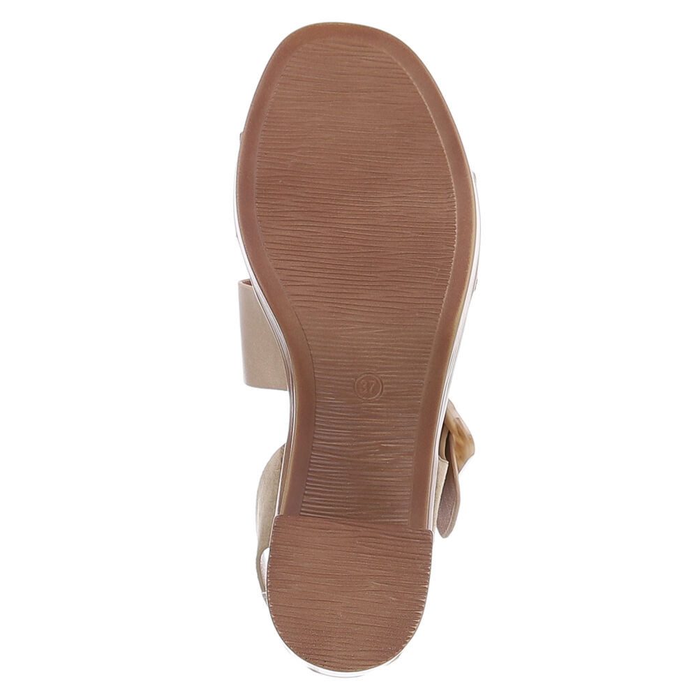 Ital-Design Elegante Sandalette mit Animal Print für Damen Sandalette (89929843) Blockabsatz Sandalen & Sandaletten in Braun
