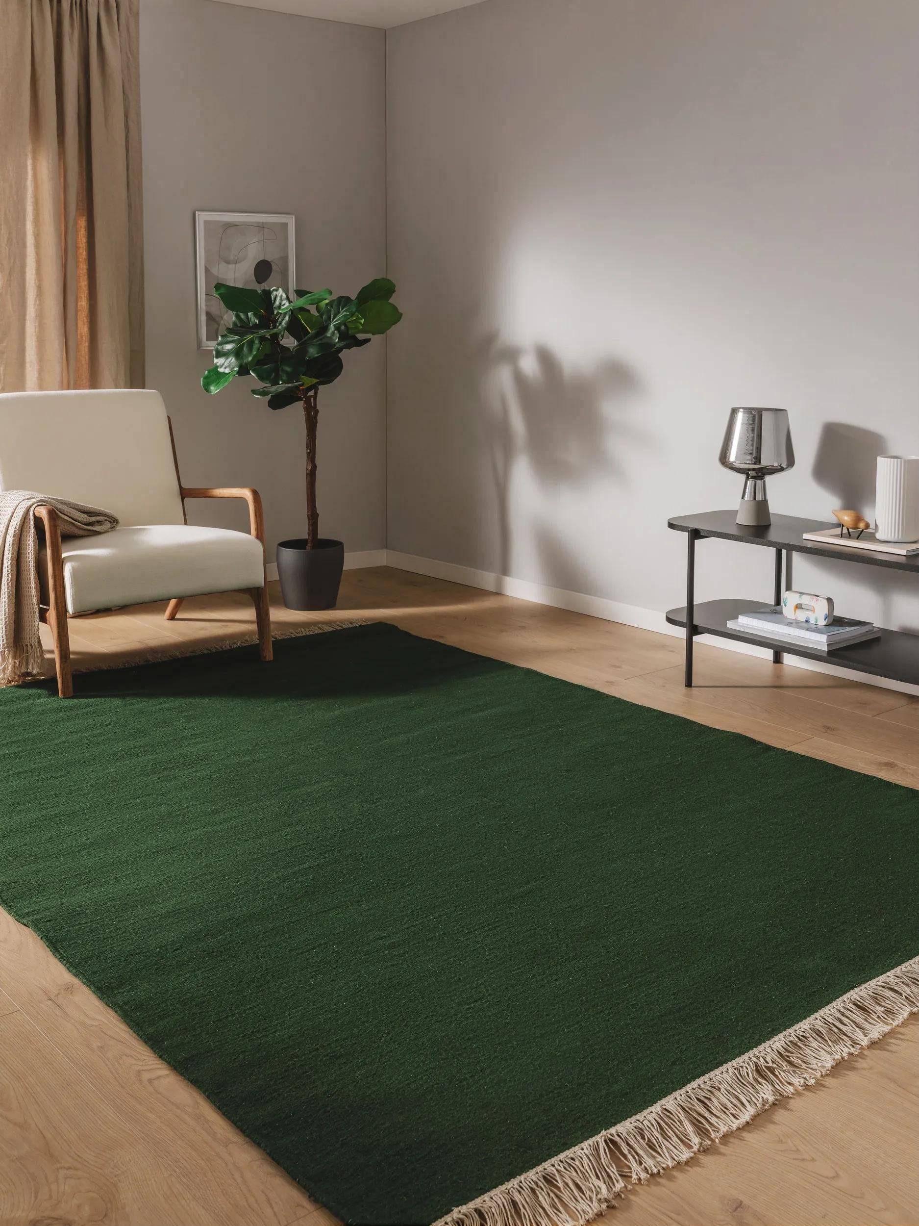benuta Wollteppich Liv, rechteckig, Höhe: 5 mm, Teppich Wohnzimmer, Schlafzimmer, Esszimmer, Flur, Kunstfaser, Cozy