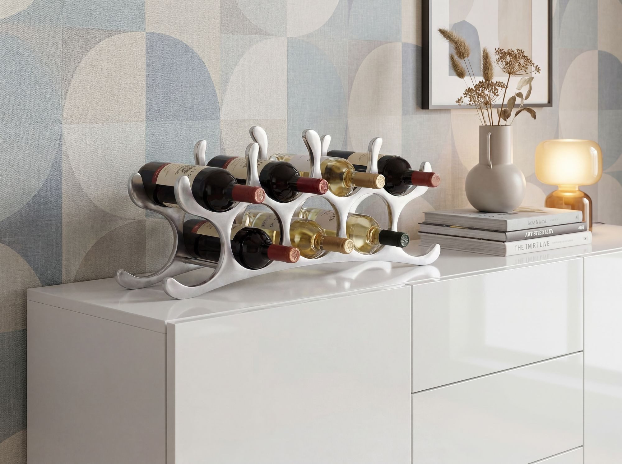 freiraum Weinregal WL1.677, in Silber - 55x12x20 (LxBxH)