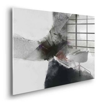 DOTCOMCANVAS® Acrylglasbild Excellence - Acrylglas, Acrylglasbild weiß schwarz moderne abstrakte Kunst Druck Wandbild