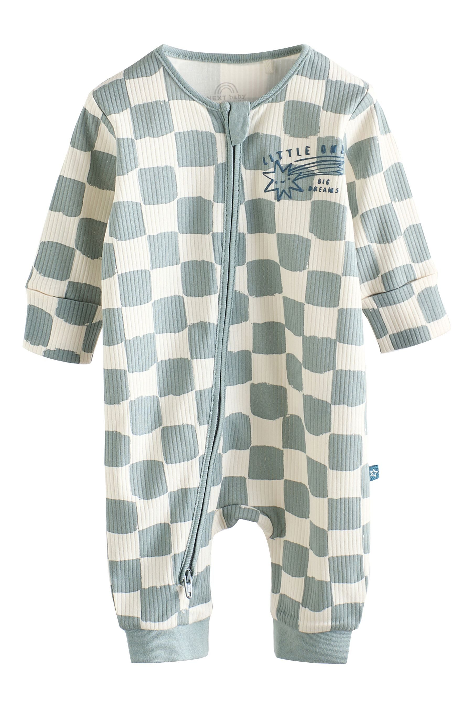 Next Schlafoverall Fußlose Baby Schlafanzüge mit 2-Wege-RV, 3er-Pack (3-tlg)