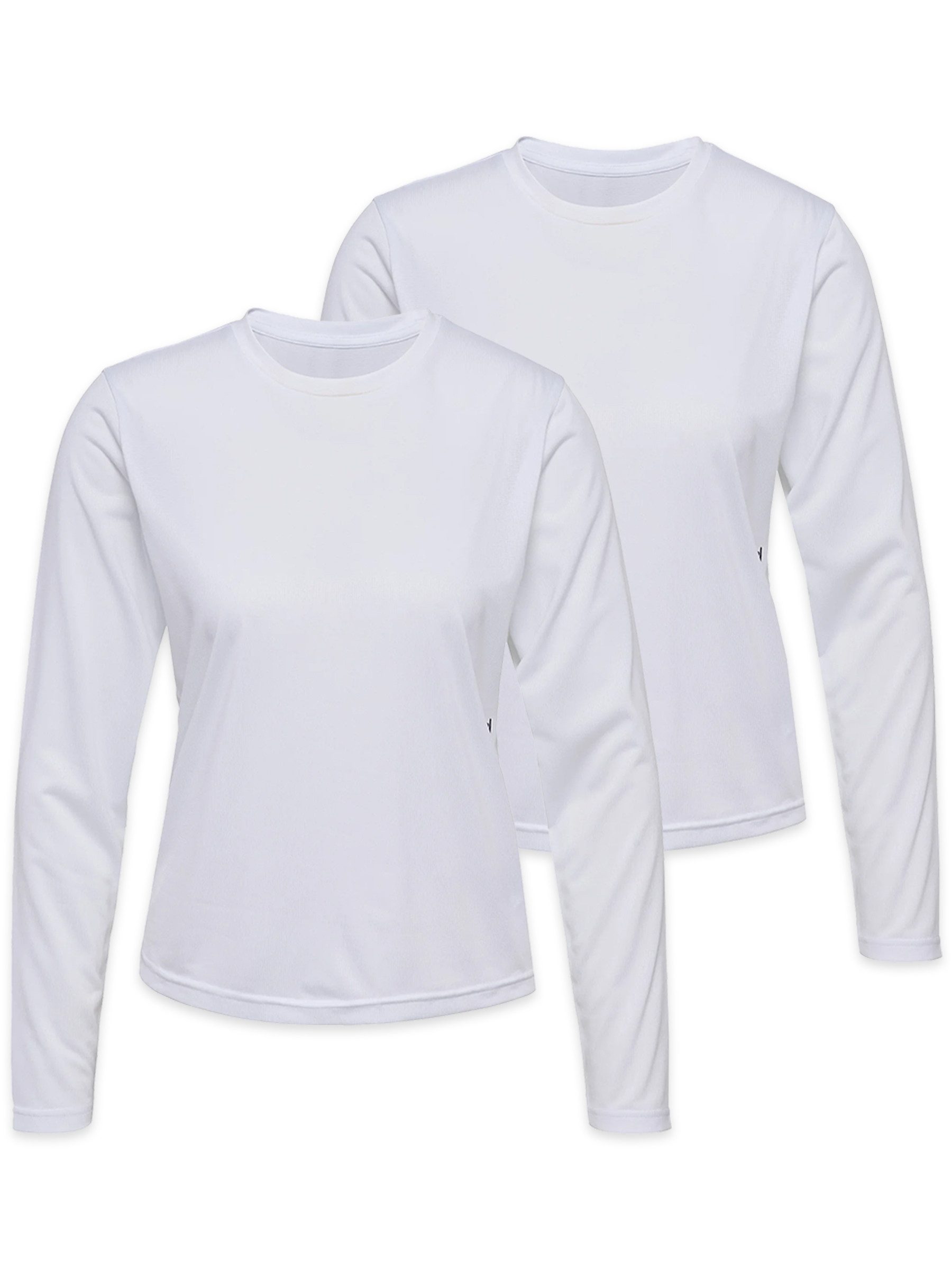 hummel T-Shirt Rundhals Langarm 2er-Set Regular Fit Schlicht Unifarben (2-tlg) hmlPULSE WORKOUT W T-SHIRT L/S