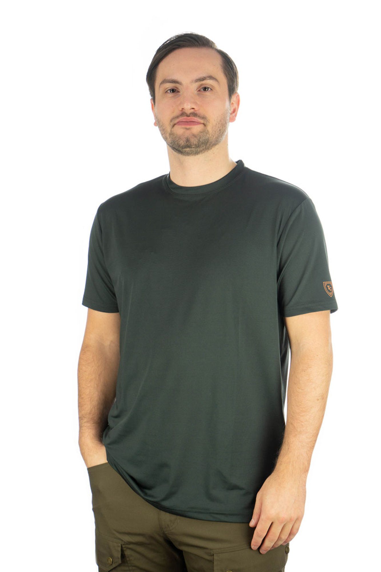 Tom Collins T-Shirt Fahai Kurzarmshirt mit TC-Druck auf dem Ärmel dunkelgrün