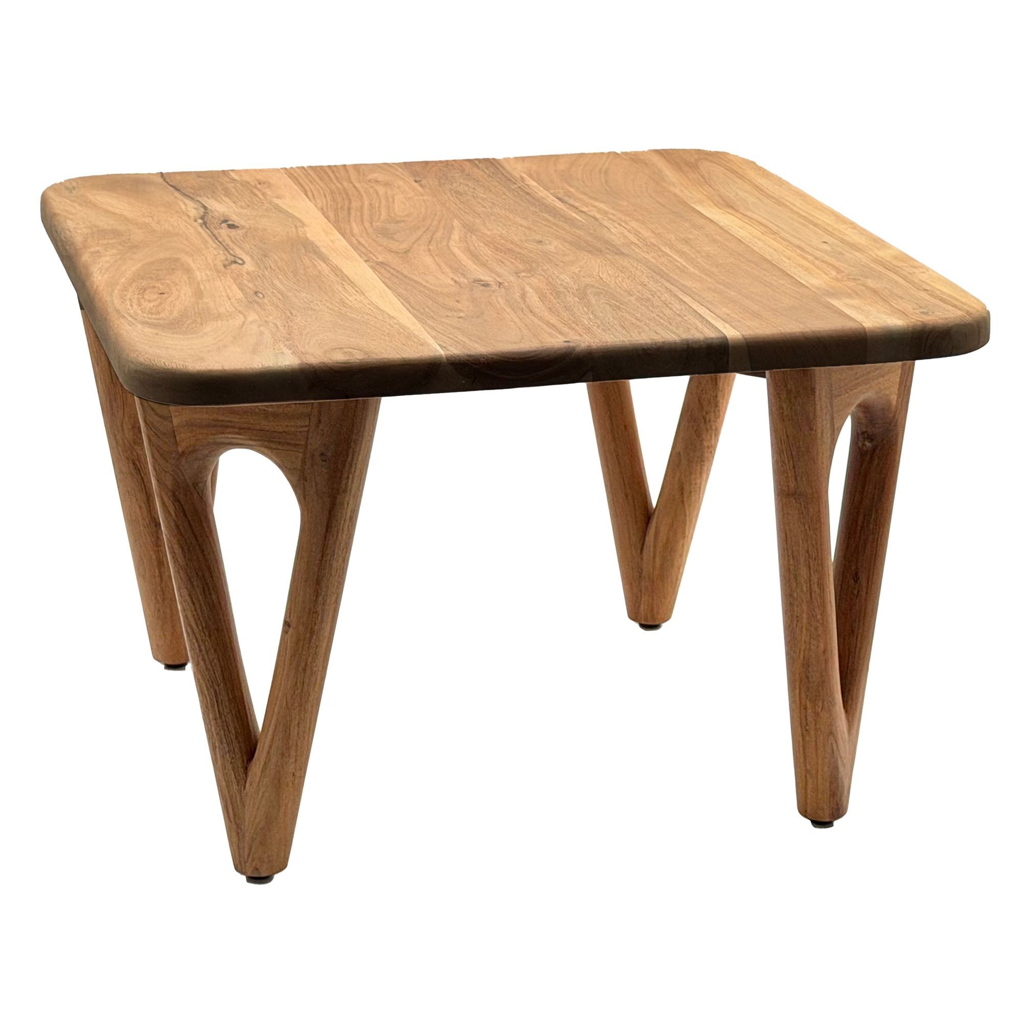 Wohnling Couchtisch WL7.594 Wohnzimmertisch 60cm Massivholz Sofatisch Klein Loungetisch (Natürliche Maserung mit warmer Ausstrahlung), Massive Verarbeitung für langlebige Stabilität