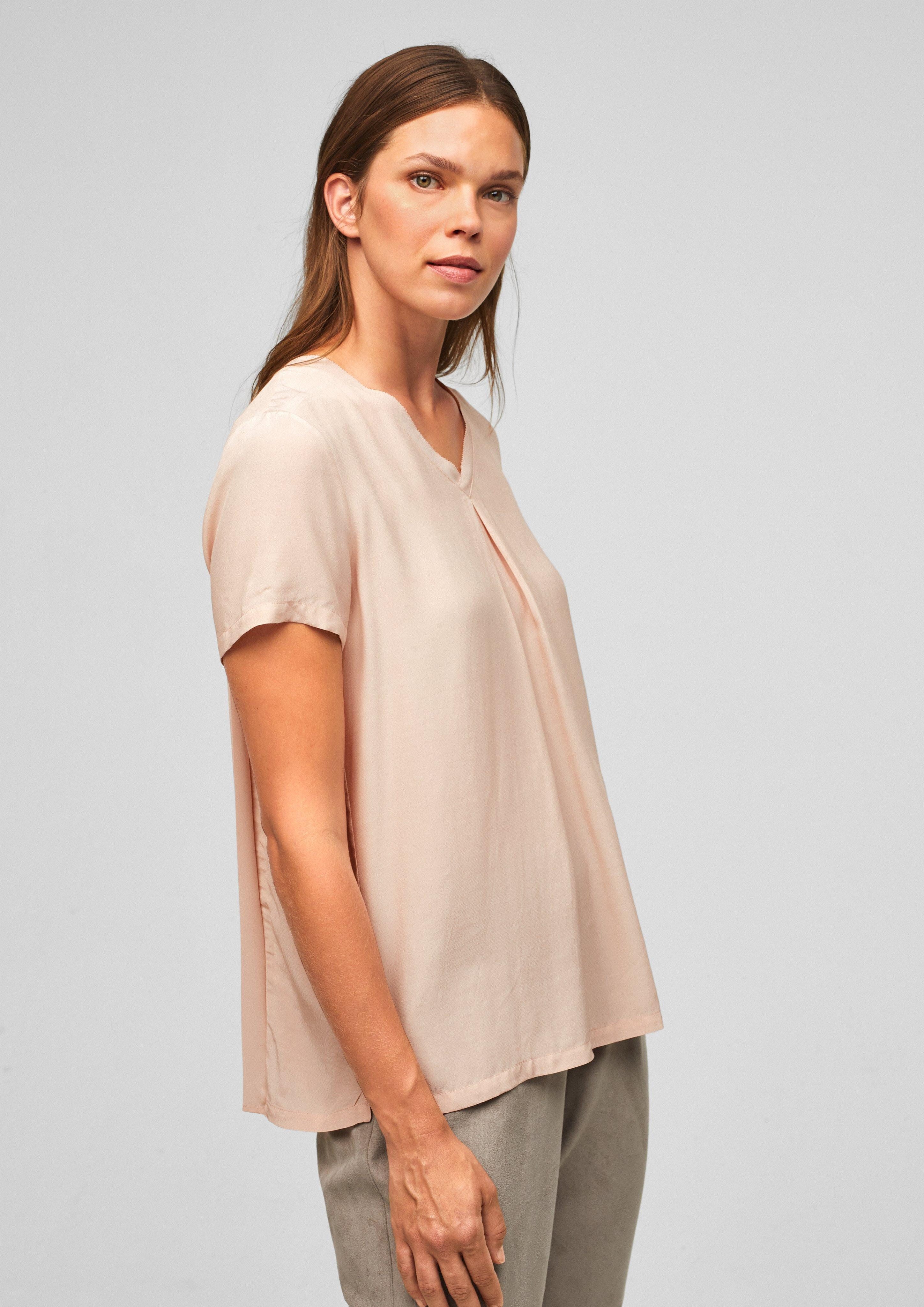 s.Oliver BLACK LABEL Kurzarmbluse Viskosebluse mit günstig online kaufen
