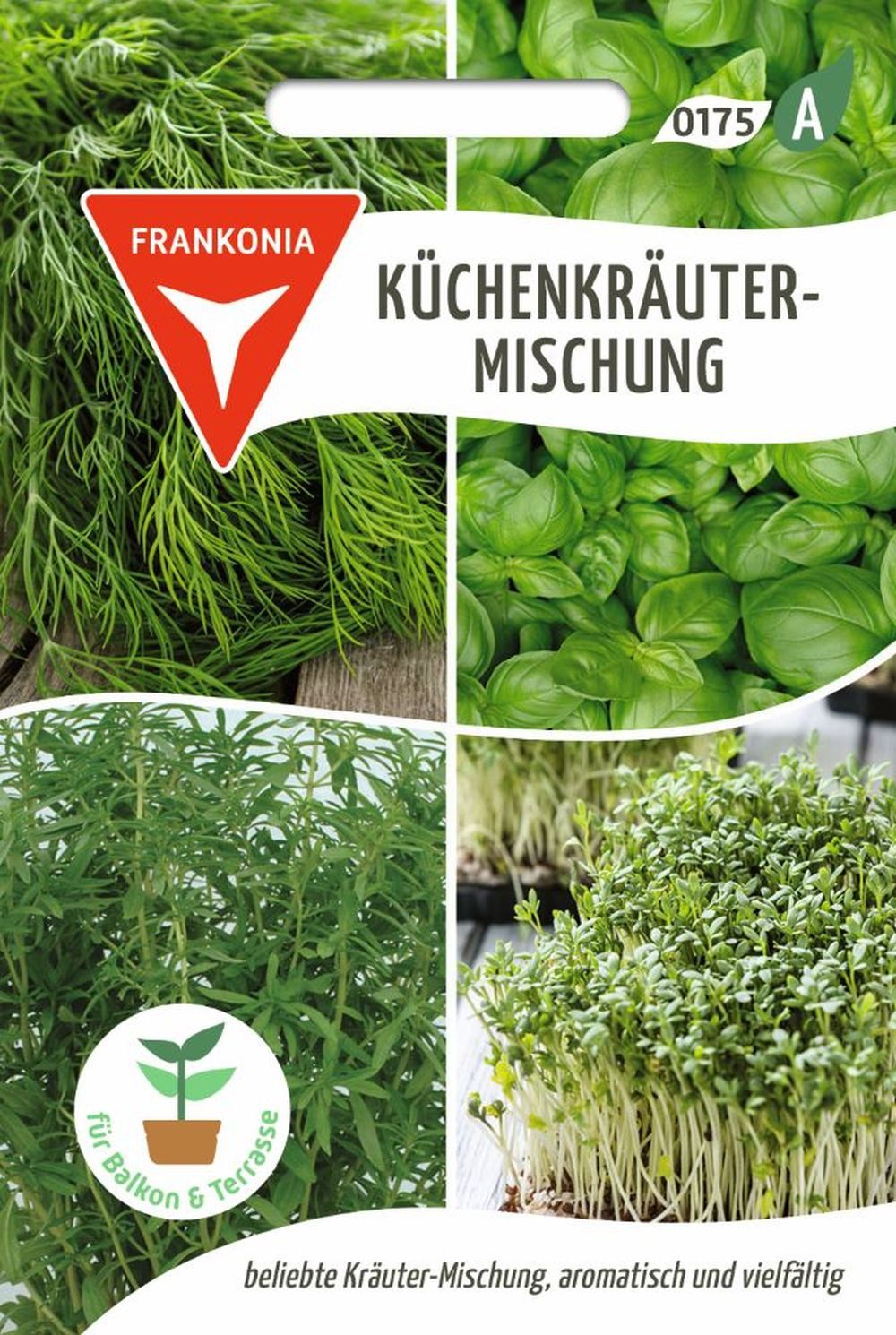 FRANKONIA Kräutersamen Küchenkräuter-Mischung Samen: Basilikum Bohnenkraut Dill Kresse