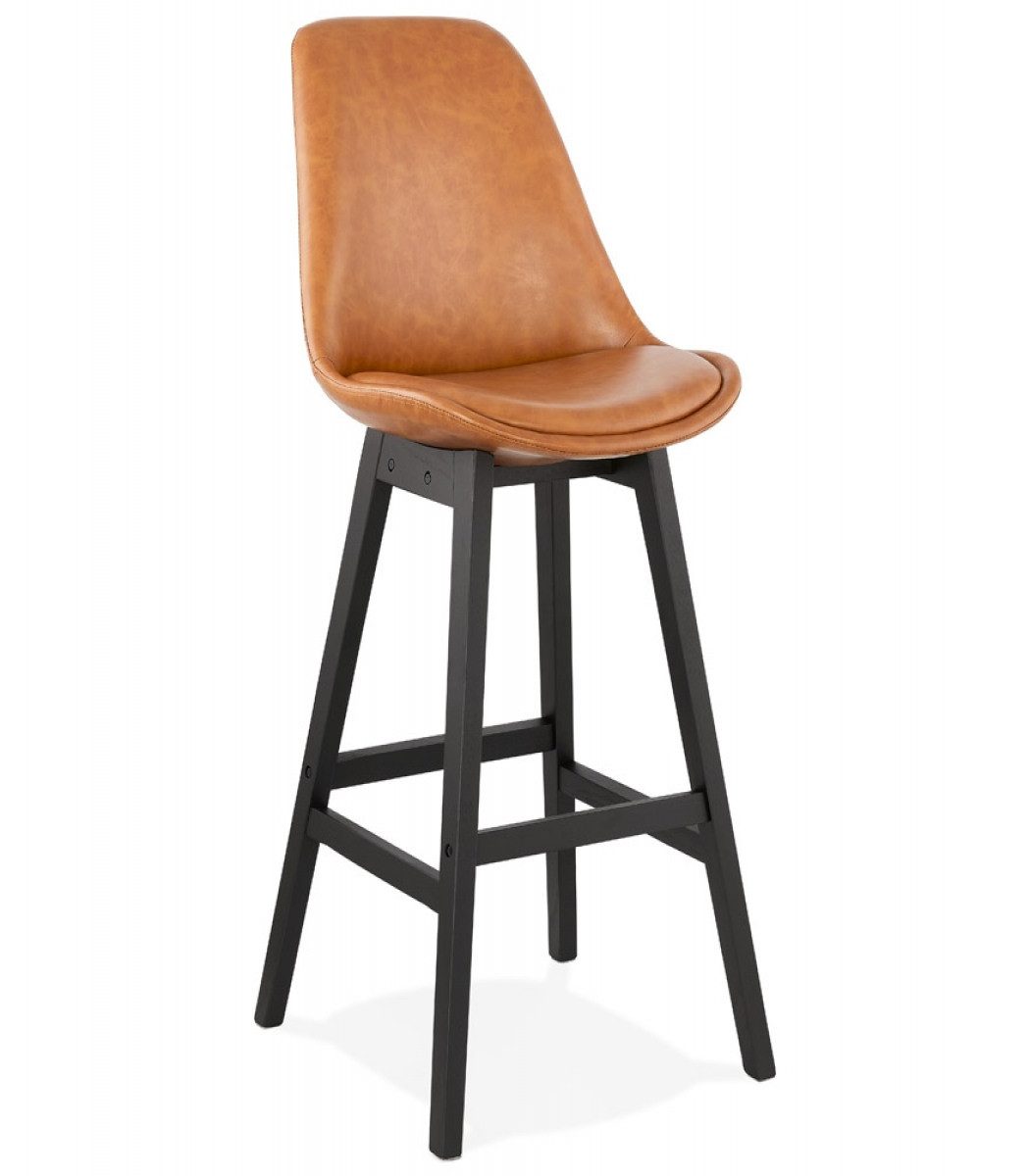 Barhocker Barhocker mit Skai Sitz aus Holz Modern Elegant