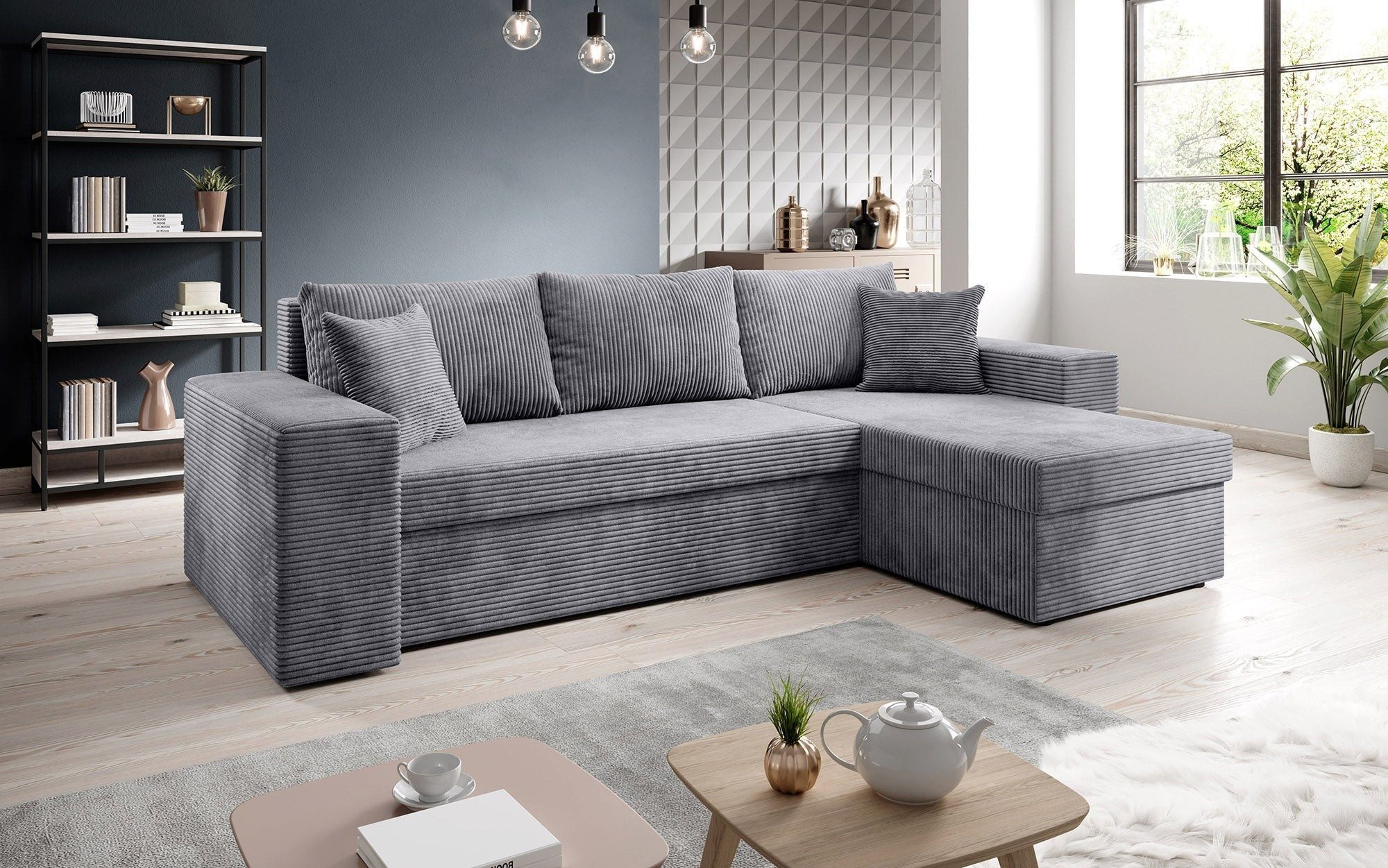 Luxusbetten24 Schlafsofa Designer Sofa Denver, mit Stauraum und Schlaffunkt günstig online kaufen