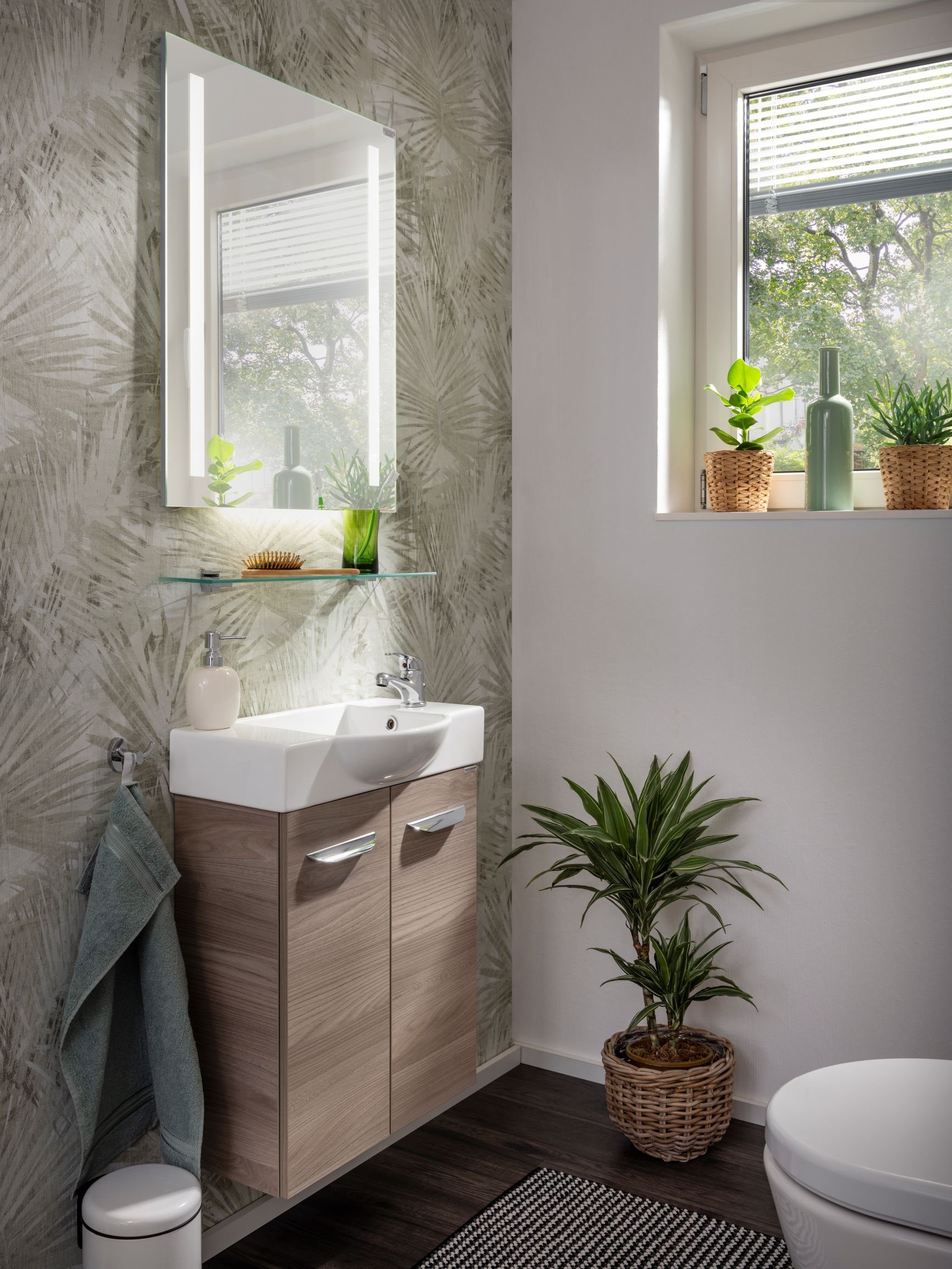 FACKELMANN Waschbeckenunterschrank SBC Badmöbel für Gäste-WC, Breite ca. 55 cm