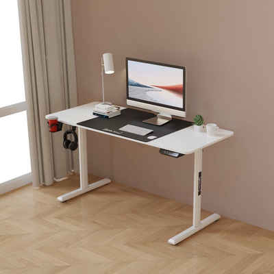pro.tec Computertisch, »Hayward« Höhenverstellbarer Tisch Schreibtisch 40 x 60 cm mit Mousepad ergonomischer Bürotisch Gamingtisch Weiß