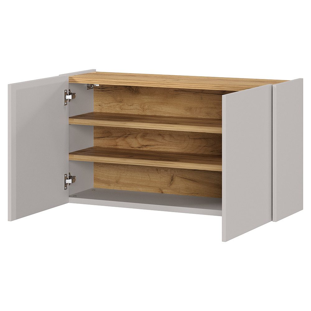 Lomadox Schuhschrank LAPUA-01 93 cm breit in kaschmir mit Eiche, wandhängend