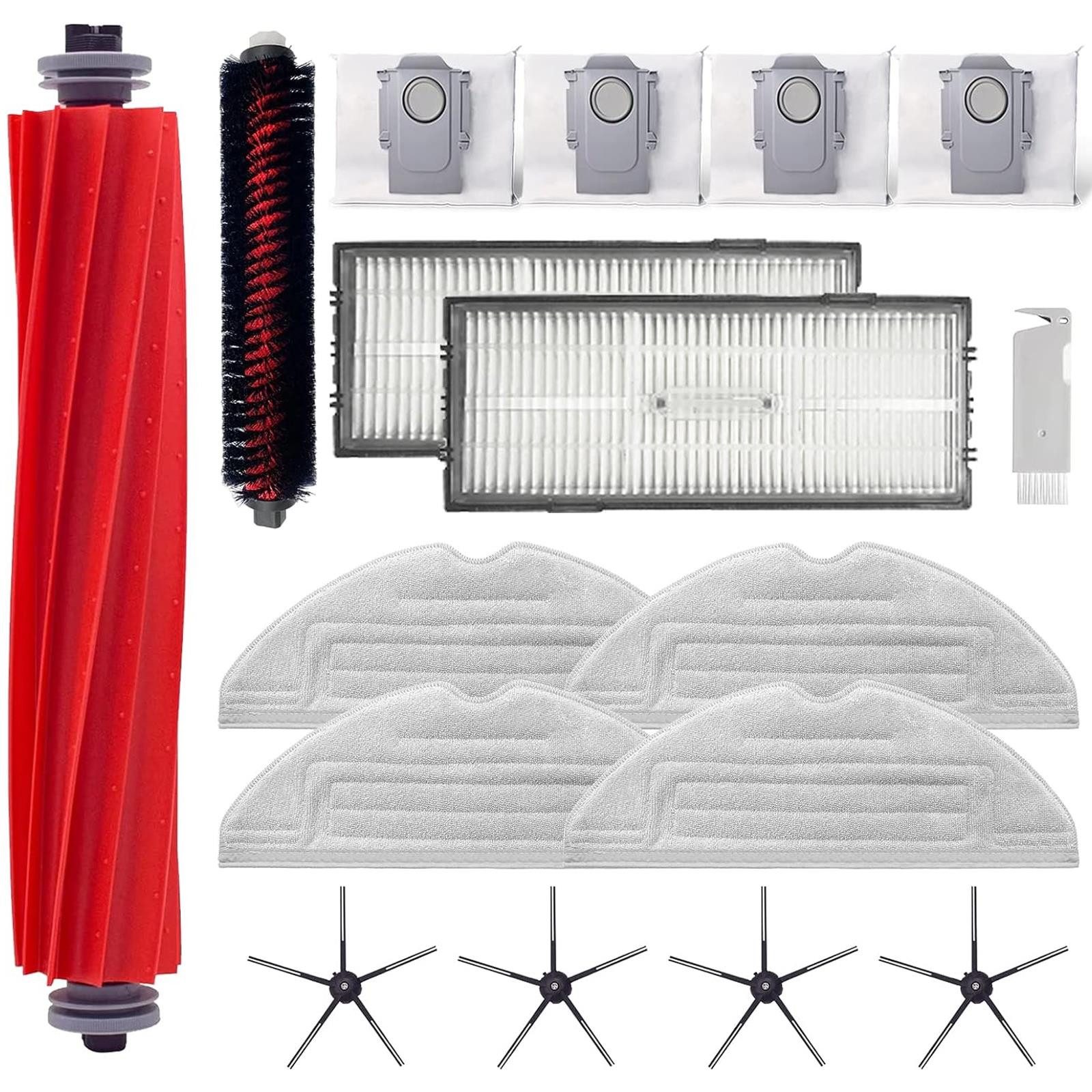 VERCO Reinigungsbürsten-Set Reinigungskit für Roborock, S7 Pro Ultra, S7 MaxV Ultra, (17-tlg), Ersatz Teile Set Wartungskit Filter Seitenbürste Zubehör Bürste