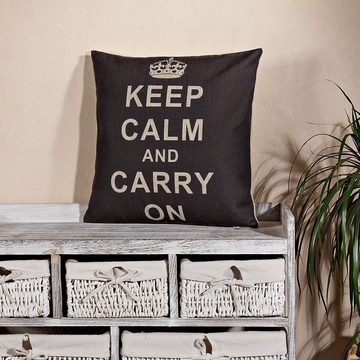 Melko Dekokissen Designerkissen Sitzbankkissen Shabby Keep Calm Füllkissen Vintage