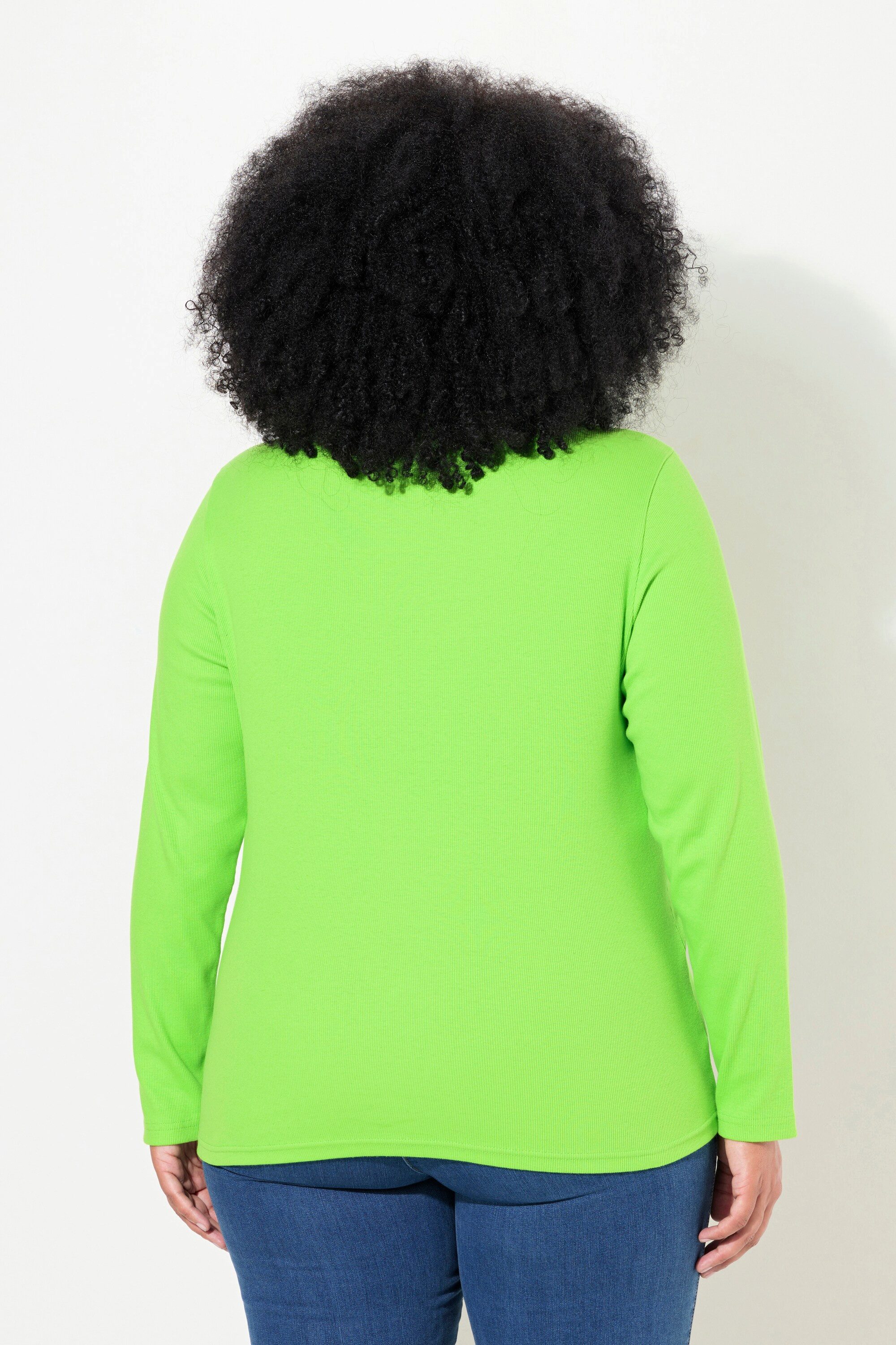 Ulla Popken T-Shirt Shirt Rollkragen Classic Langarm