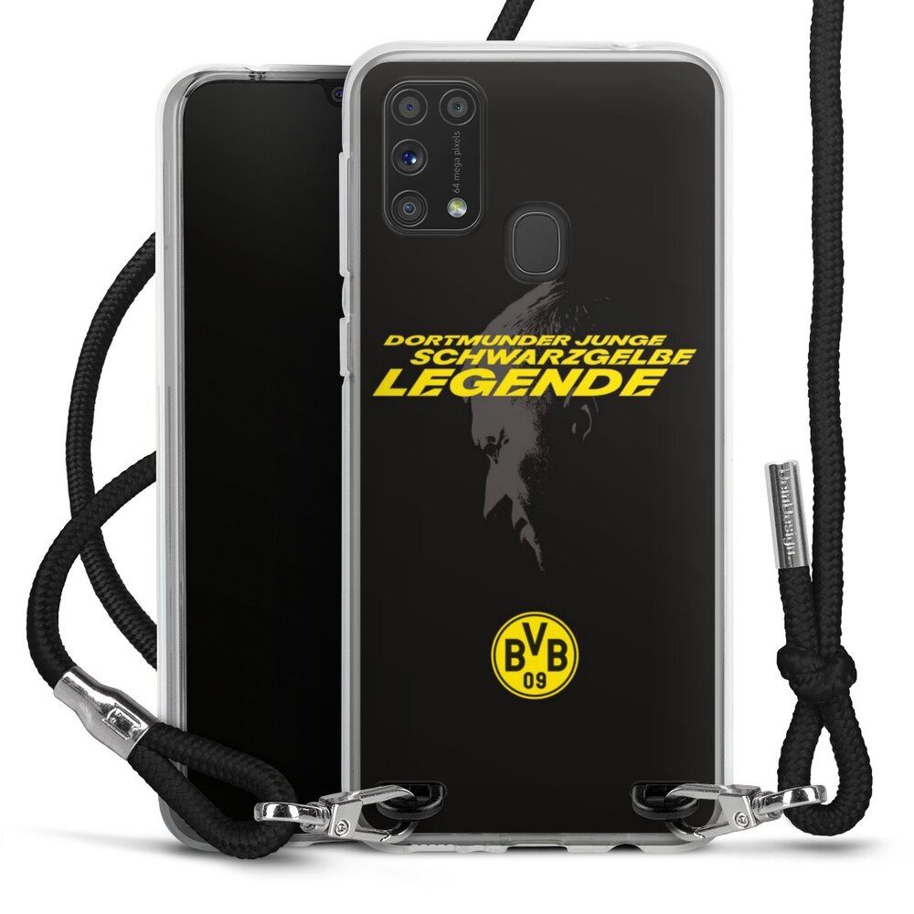 DeinDesign Handyhülle Marco Reus Borussia Dortmund BVB Danke Marco Schwarzgelbe Legende, Samsung Galaxy M31 Handykette Hülle mit Band Case zum Umhängen