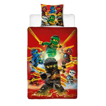 Kinderbettwäsche Lego Ninjago Champion Fire Bettwäsche Linon / Renforcé, BERONAGE, 100% Baumwolle, 2 teilig, 135x200 + 80x80 cm