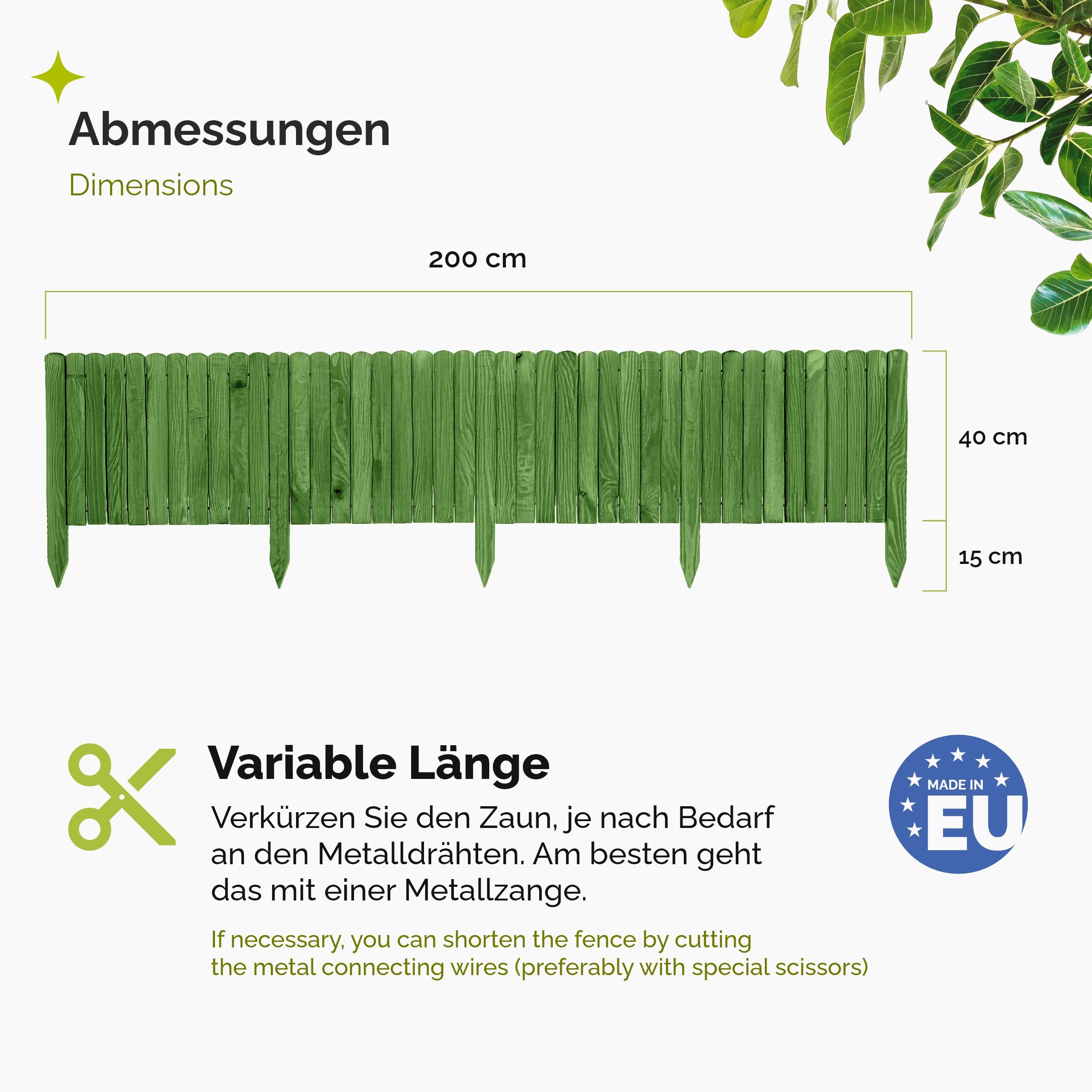Garronda Zaun Rasenkante Holz Beeteimfassung 200 günstig online kaufen