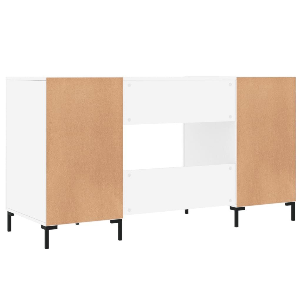 cm Schreibtisch Hochglanz-Weiß furnicato 140x50x75 Holzwerkstoff