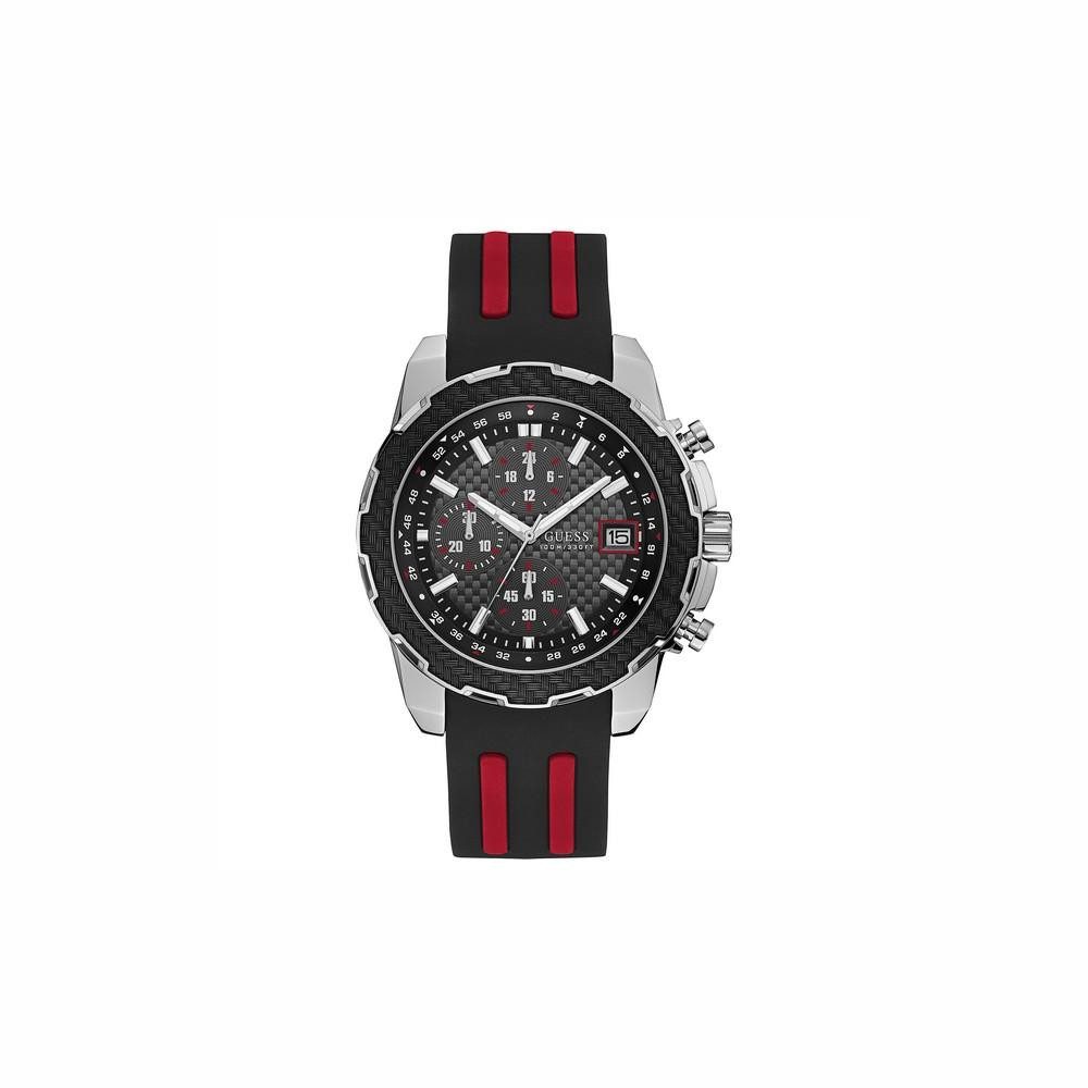 Quarzuhr Guess Herrenuhr W1047G1 Ø 46 mm Armbanduhr Uhr Kautschuk