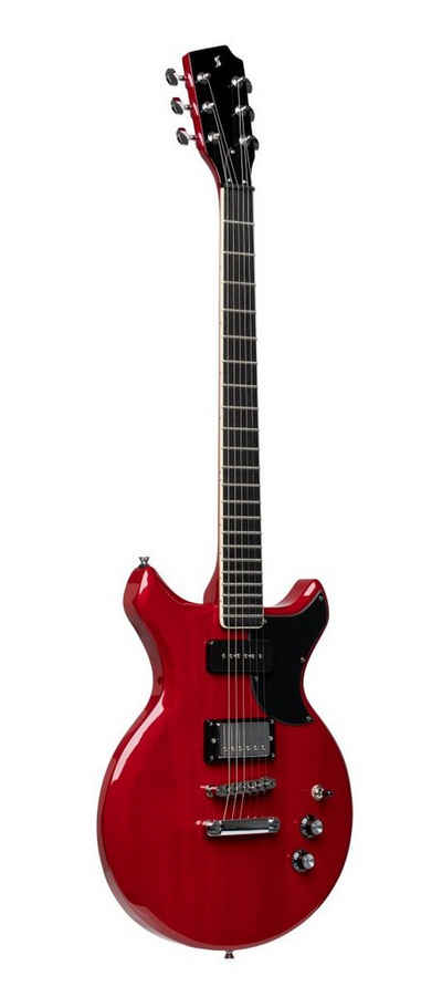 Stagg E-Gitarre SVY DC TCH E-Gitarre, Silveray Serie, DC Modell, mit massivem Mahag...