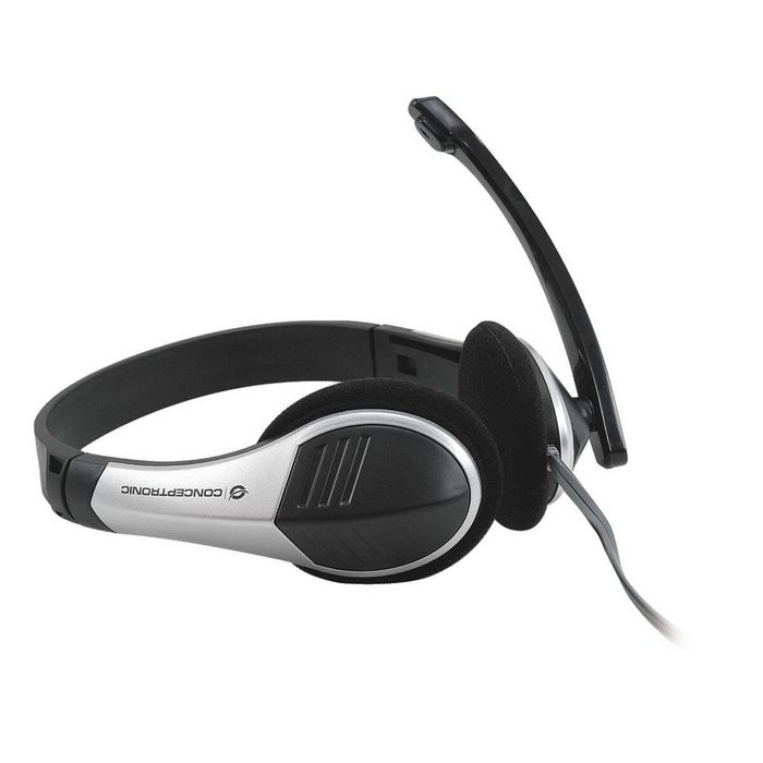 Conceptronic CCHATSTAR2 Headset (binaural 3 5 mm mit flexiblem Mikrofonarm)