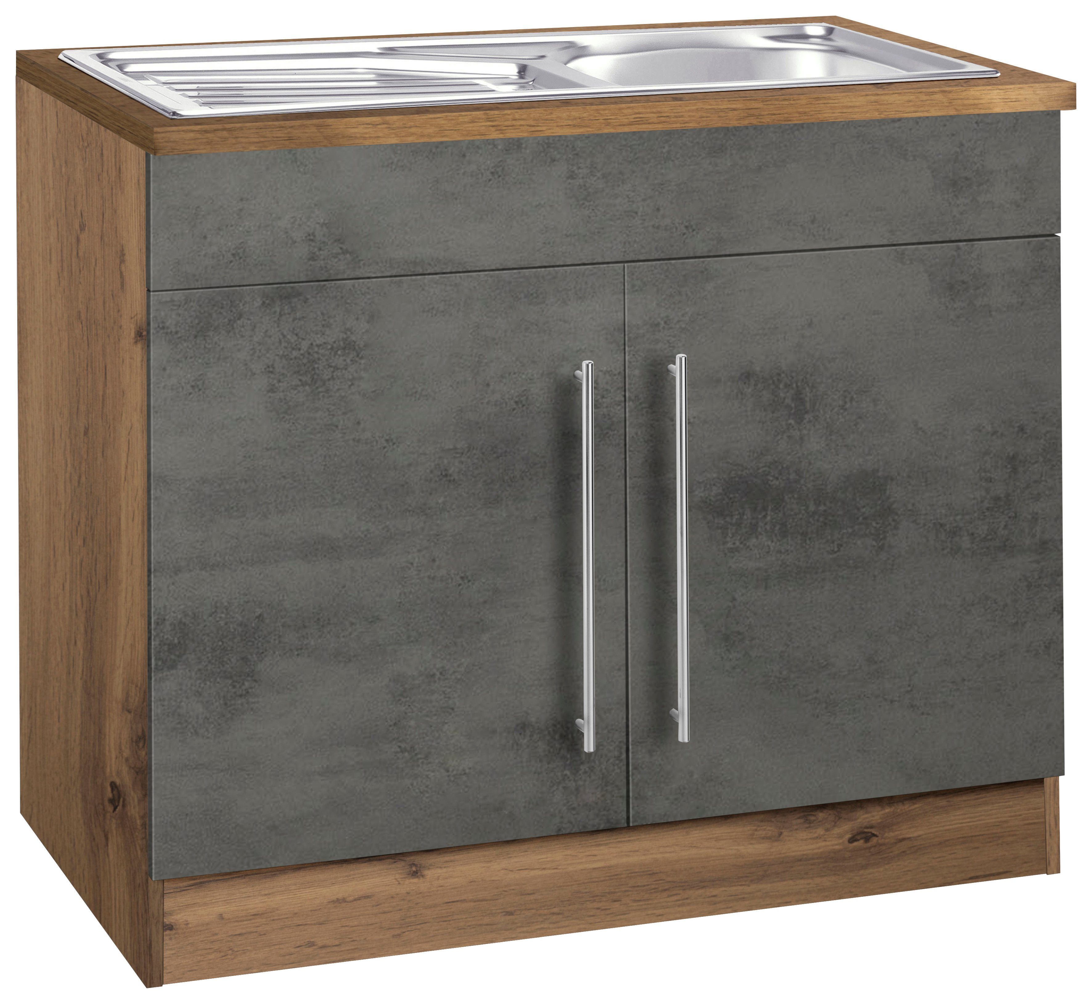 KOCHSTATION Spülenschrank "KS-Samos" 100 cm breit, inkl. Einbauspüle günstig online kaufen