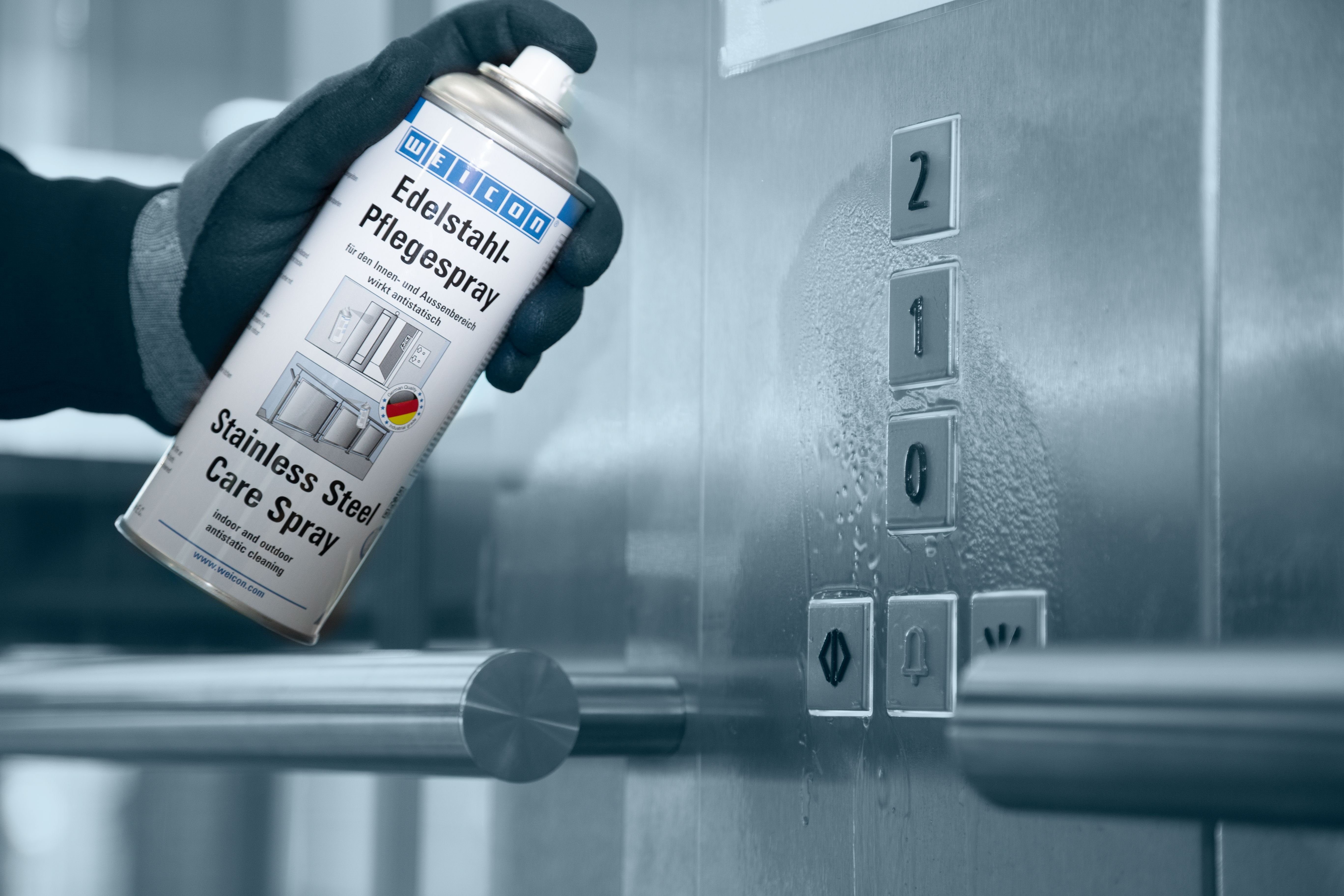 WEICON Edelstahlpflege-Spray, Reinigungs- und Pflegeöl für Edelstahl Edelstahlreiniger (Dose, [- Reinigung, Pflege & Schutz von Edelstahlflächen)