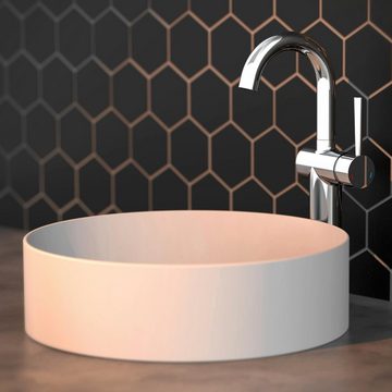 Schütte Waschtischarmatur Cornwall Design Wasserhahn Bad für Aufsatz-Waschbecken, Mischbatterie, Chrom