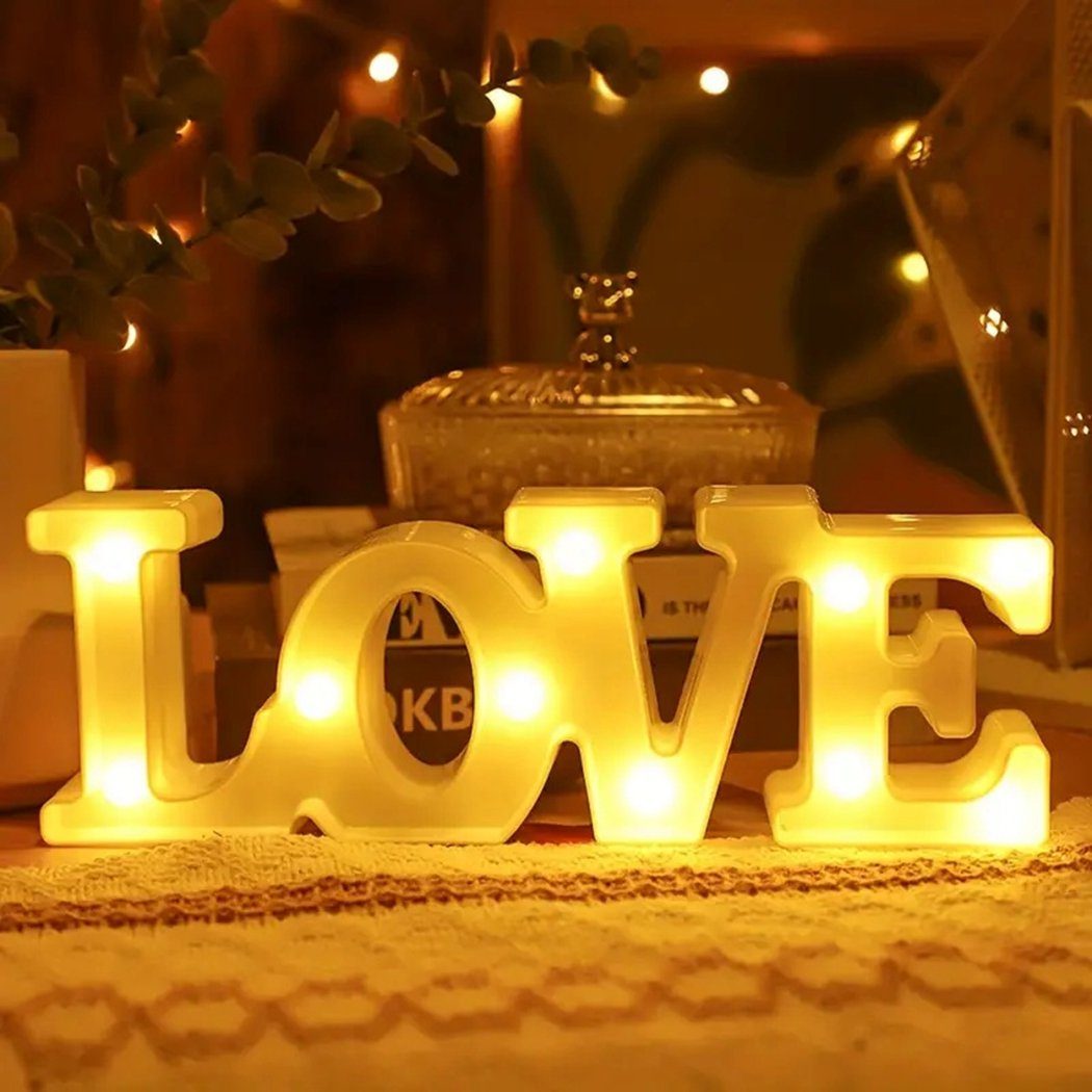 TUABUR Nachtlicht Romantisches Nachtlicht in Liebesform – perfekt für Heiratsanträge Weiß