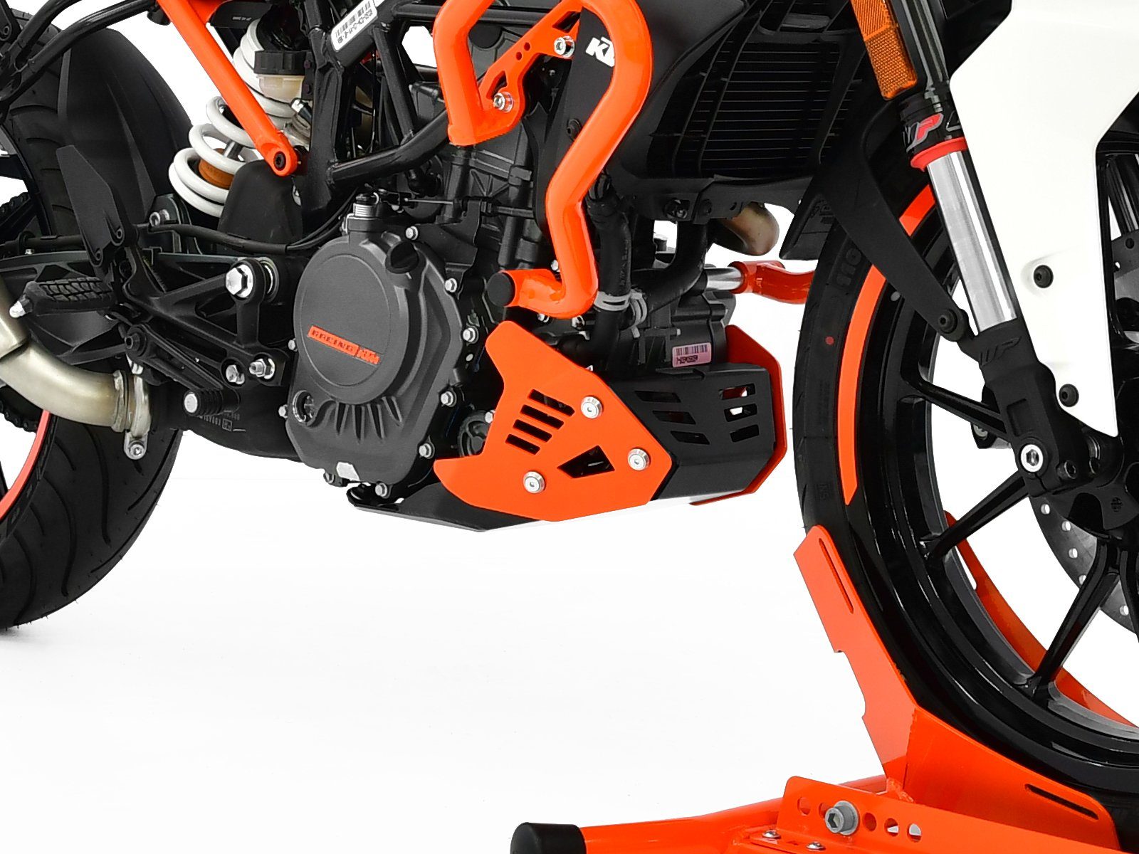 ZIEGER Motor-Schutzhülle Motorschutz für KTM 125 Duke schwarz / orange