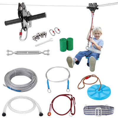 VEVOR Slackline 24,38 m Seilbahn Zip Line Kit für Kinder und Erwachsene bis 226,8 kg