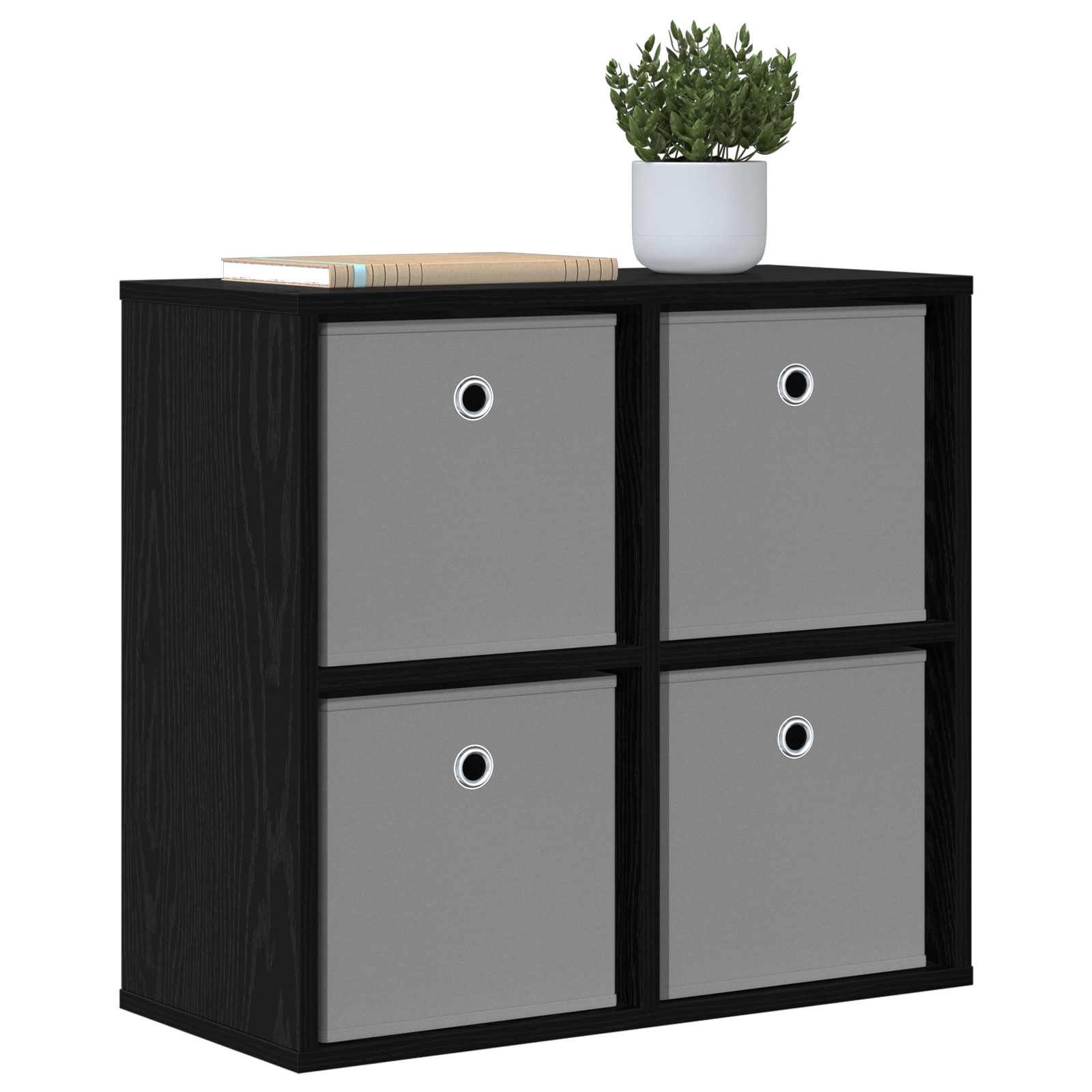 vidaXL Sideboard Sideboard Schwarz Eichen-Optik 59,5 x 27 x 57 cm (1 St)